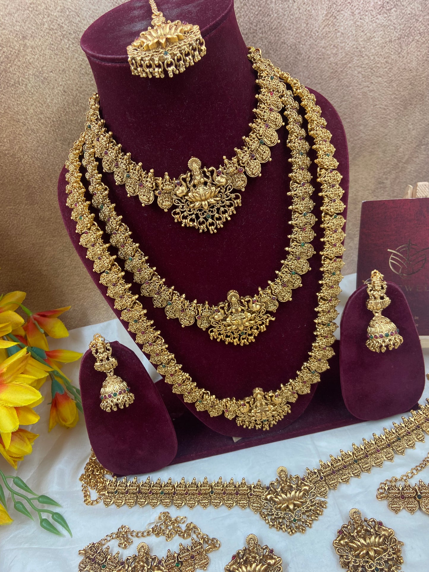 3layer Lakshmi coin full bridal Br142