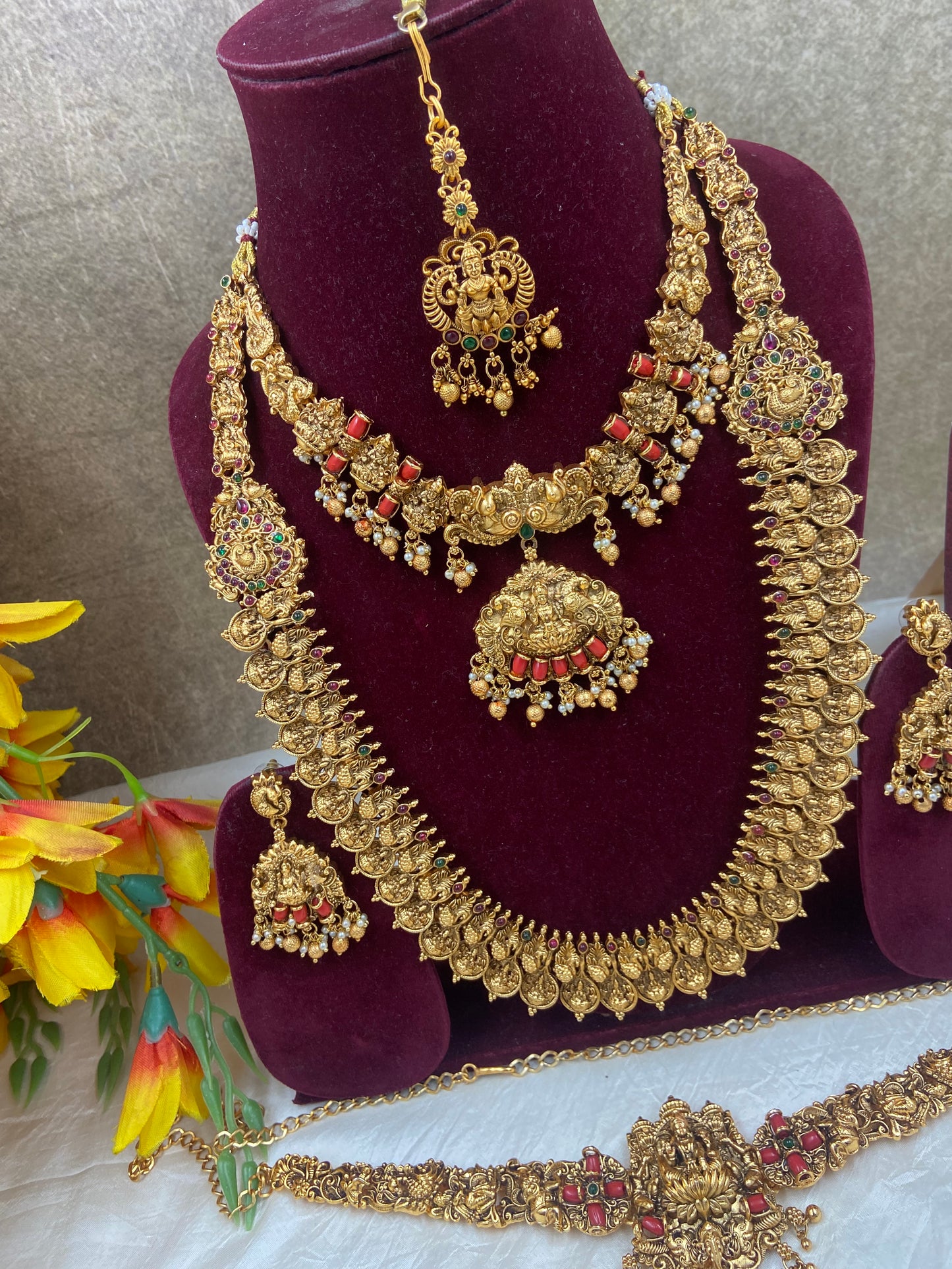 Coral semi bridal jewellery Sb474