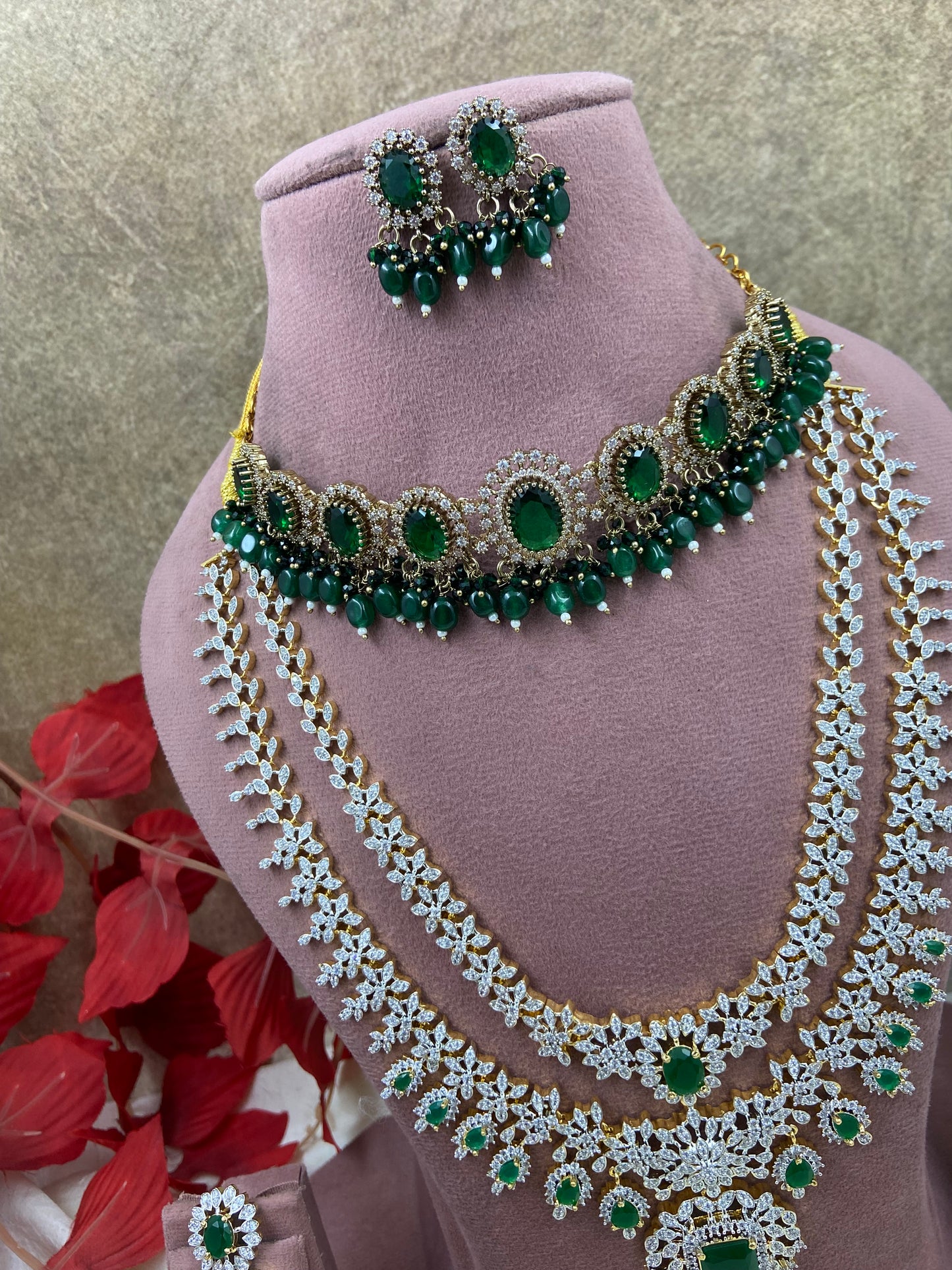 Premium American diamond necklace N1079