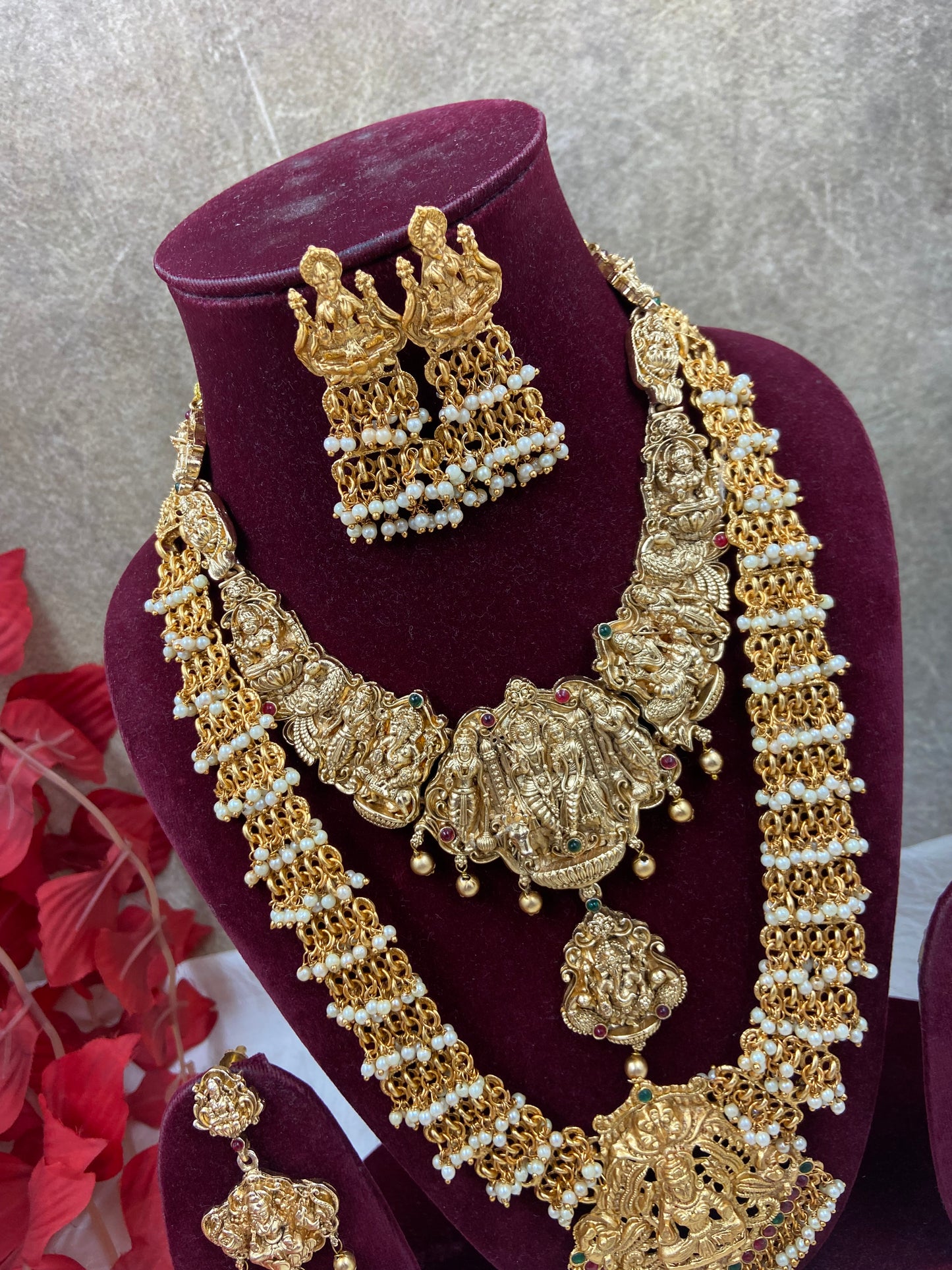 Combo pearl shivparvathi haram necklace N1024
