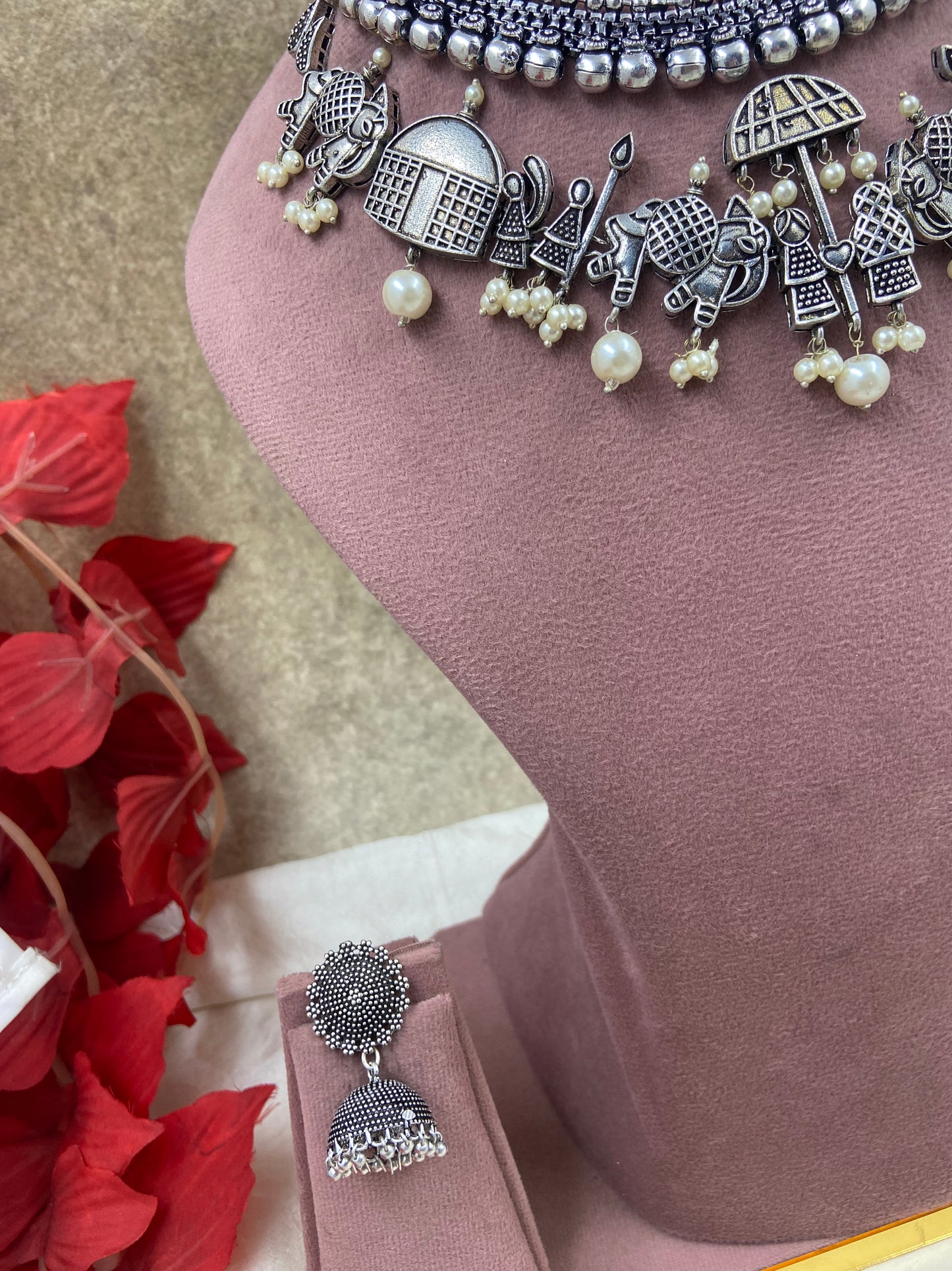 Silver jewellery 2 necklace Ge022