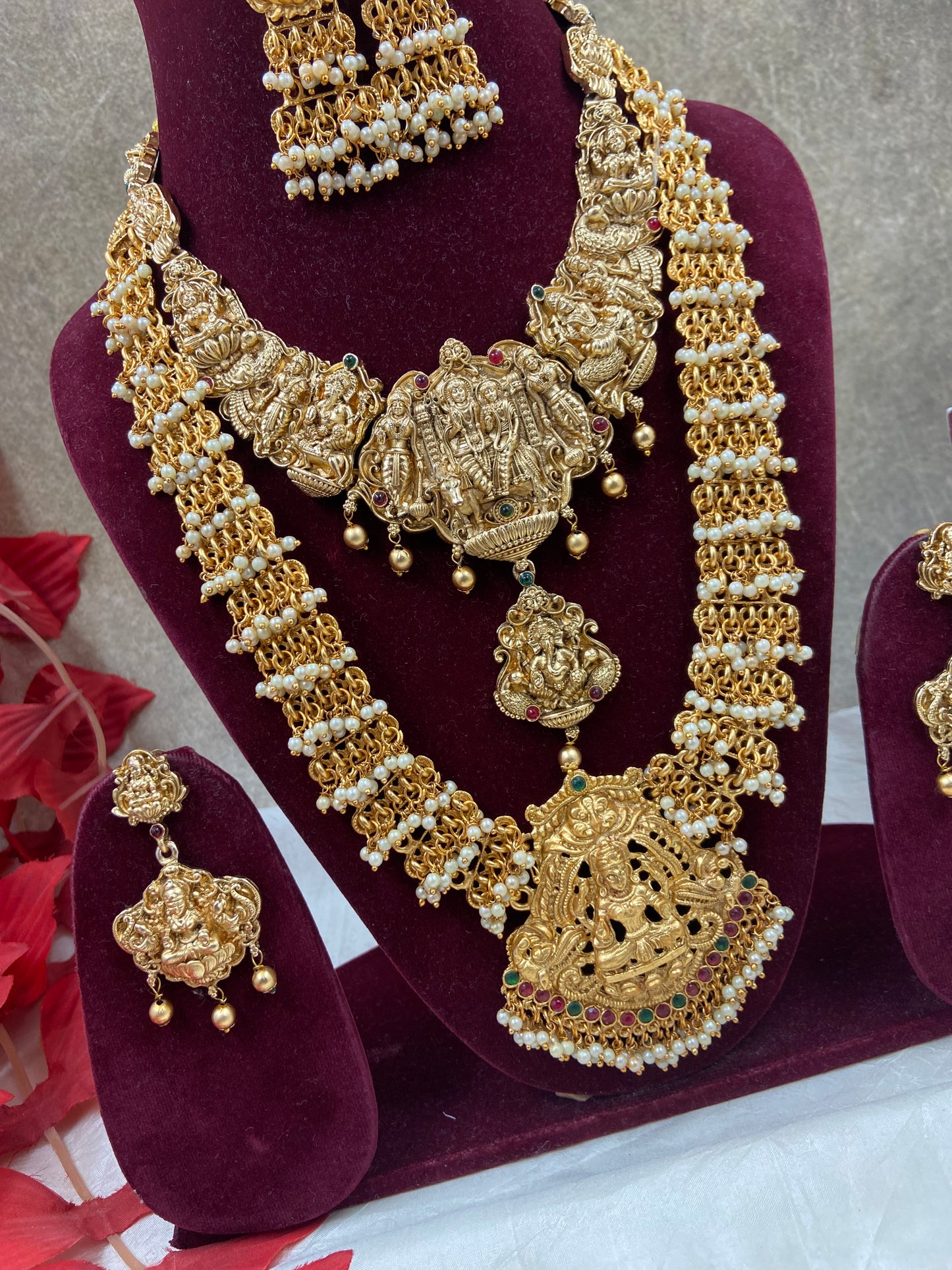Combo pearl shivparvathi haram necklace N1024