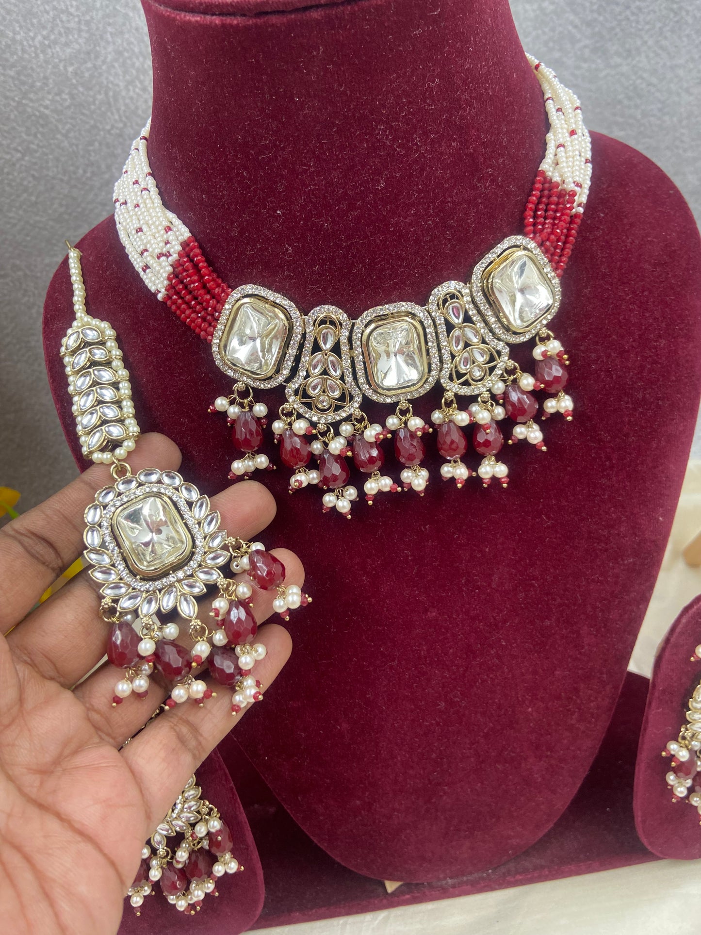 Premium kundan mehndi choker N770