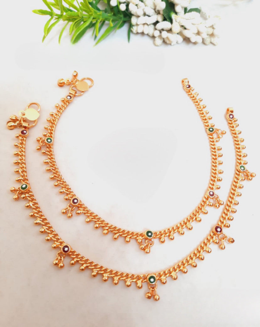 Gold replica anklet An024