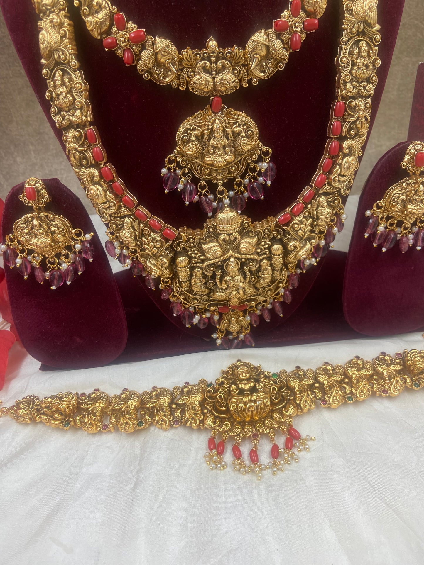3d coral semi bridal jewellery Sb490