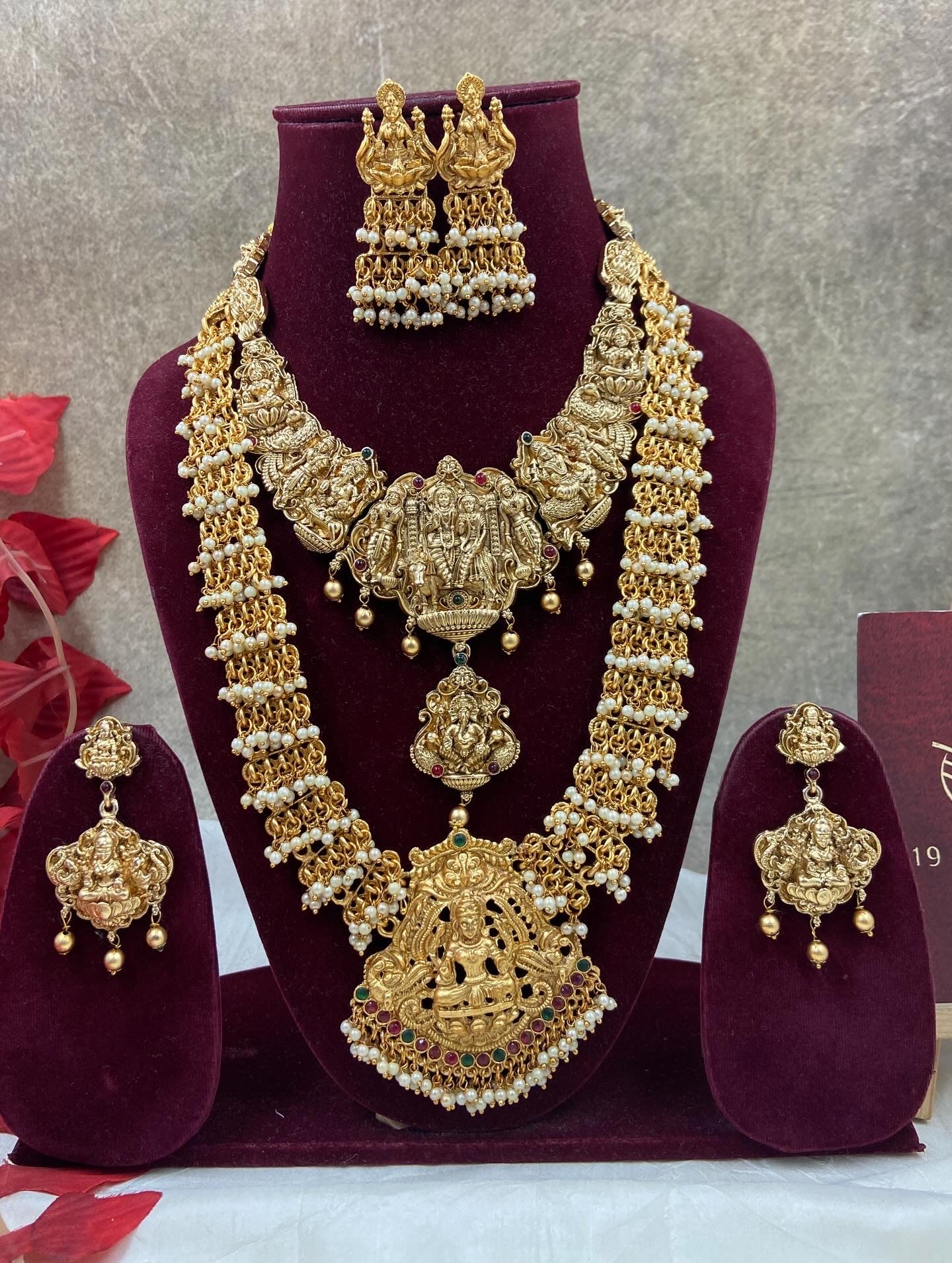 Combo pearl shivparvathi haram necklace N1024