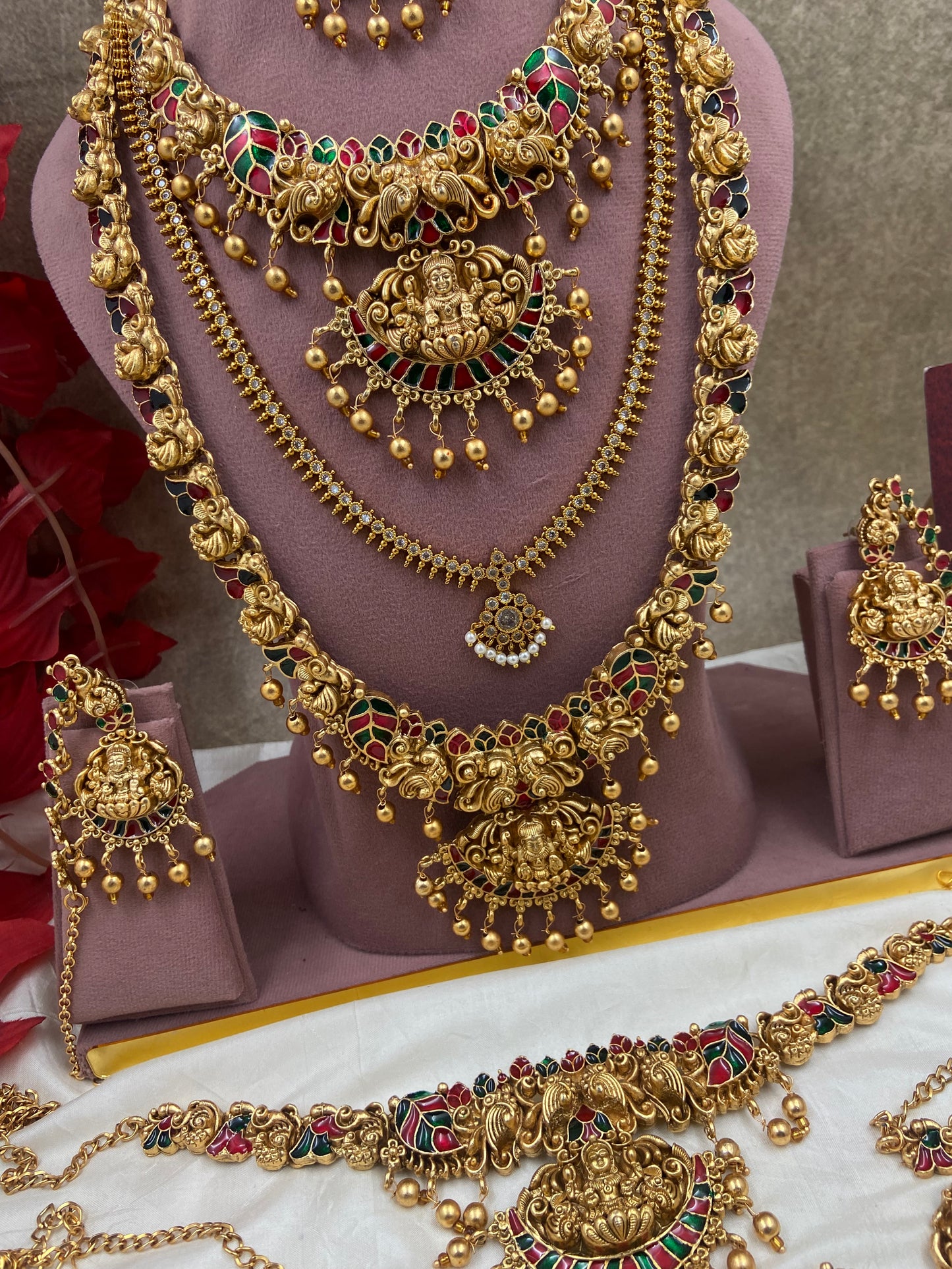 Enamel embossed model full bridal jewellery Br182