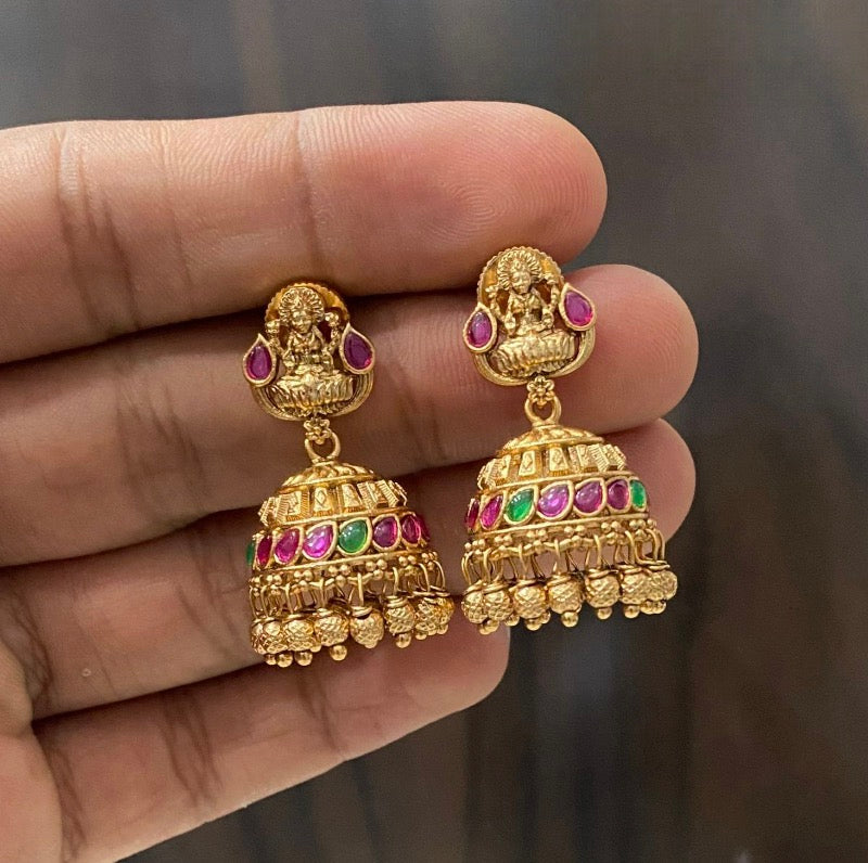 Cute lakshmi multi colour gold alikeJumka Jm165