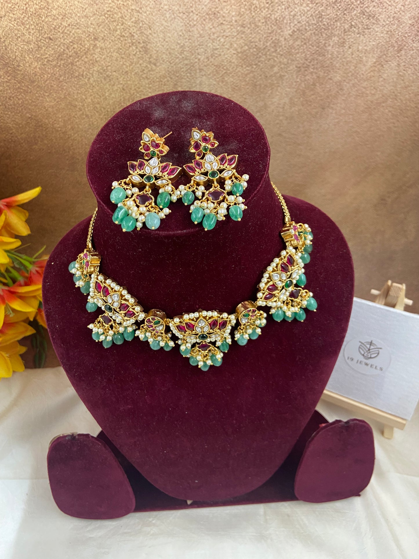 Brass lotus choker N534