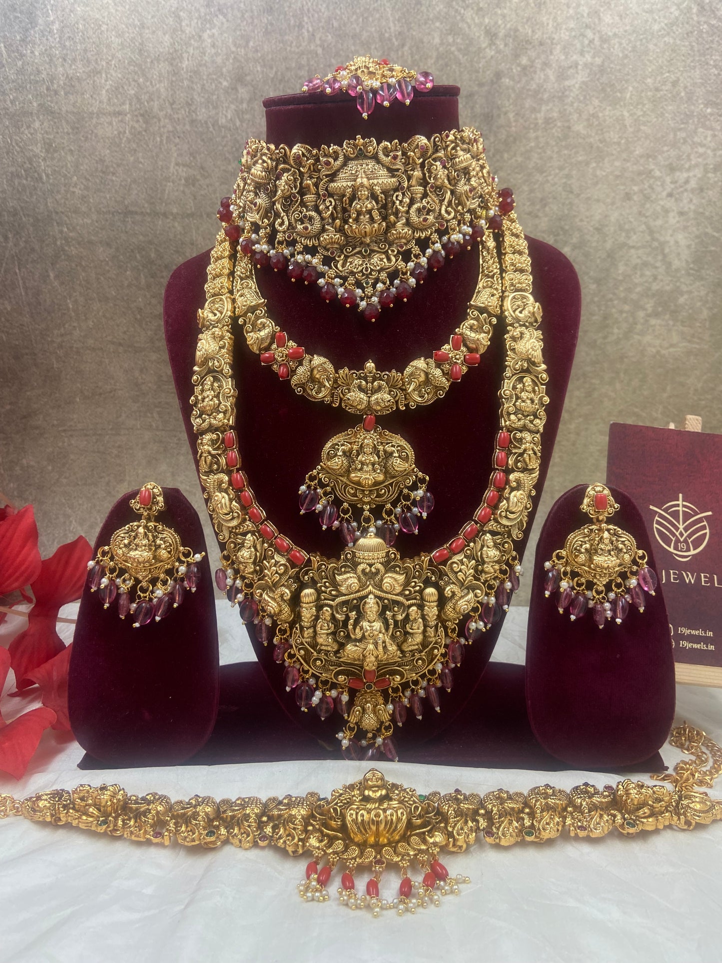 3d coral semi bridal jewellery Sb490