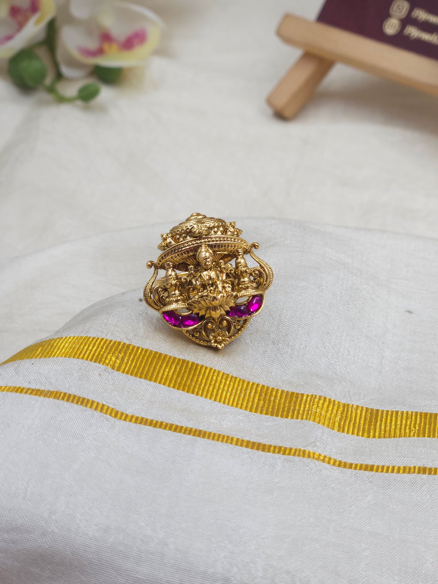 Jadau, lakshmi finger ring Fg034-J3