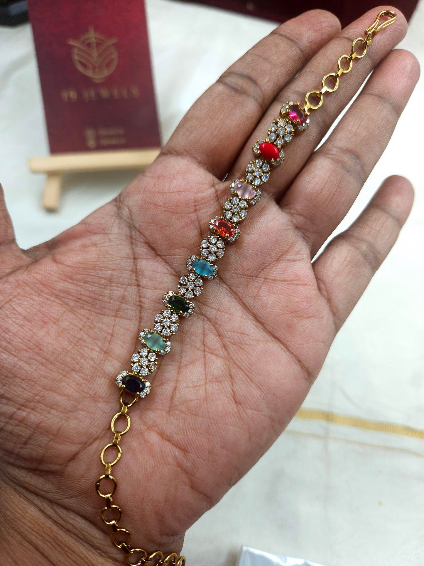 Multi colour ad stone bracelet Bn079