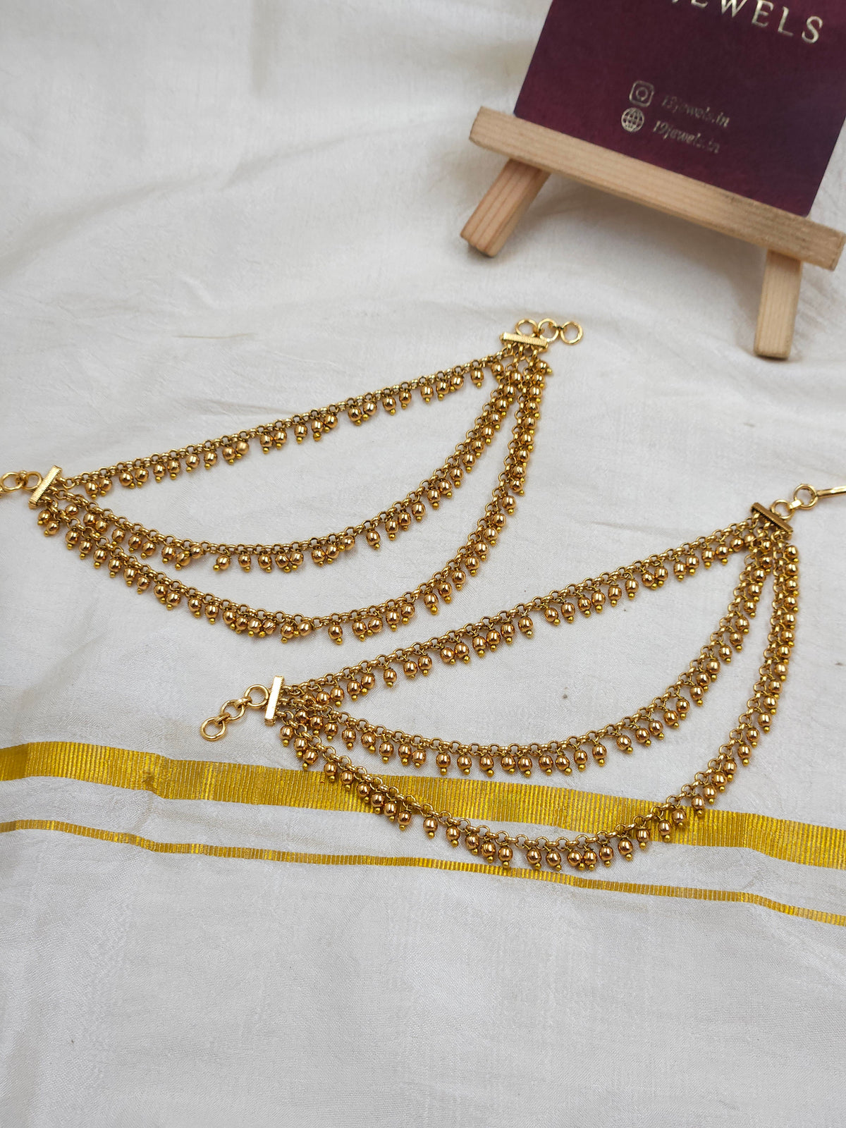 Cz gold Ear chain Ea155