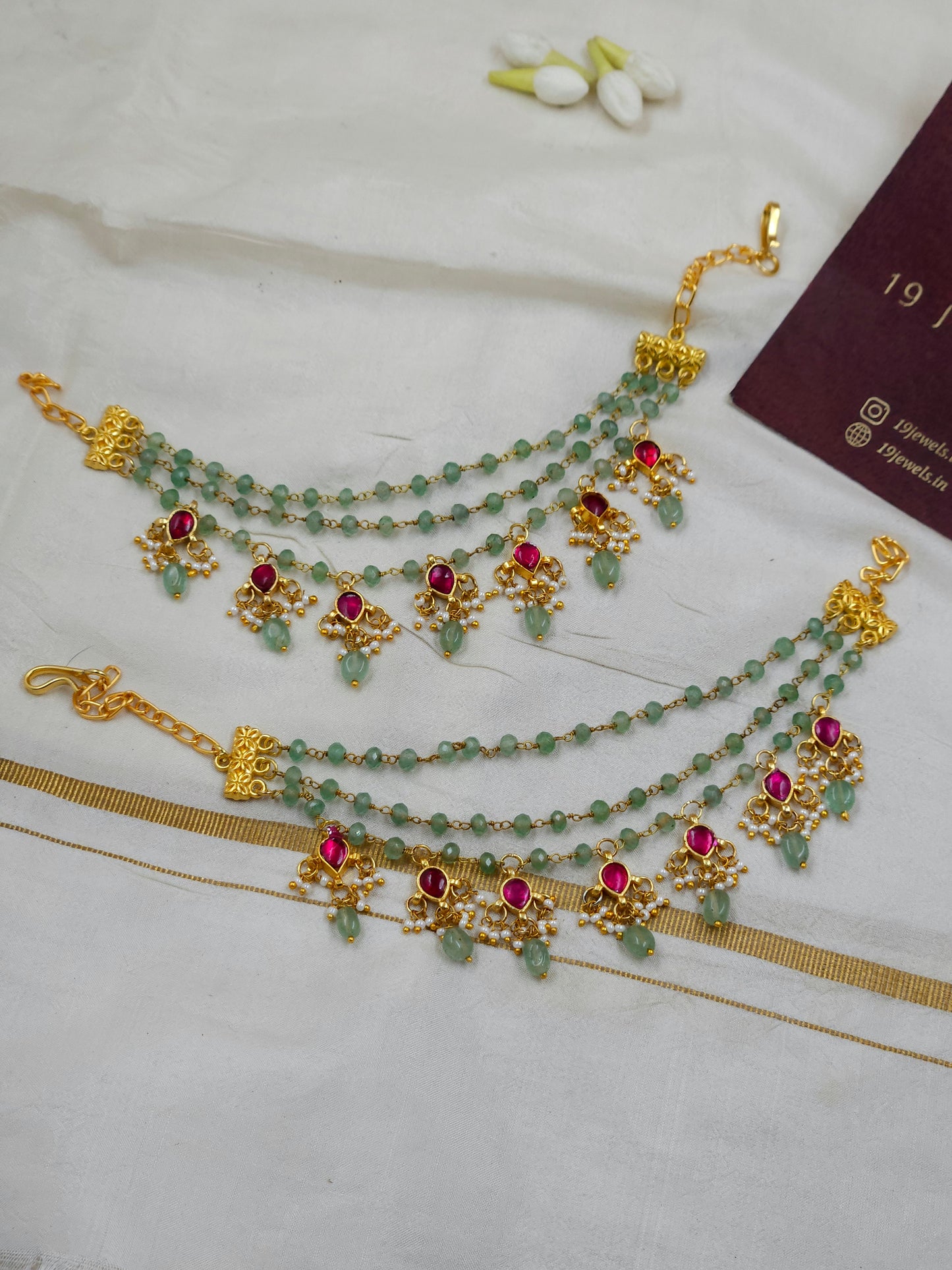 Jadau stone Ear chain Ea271