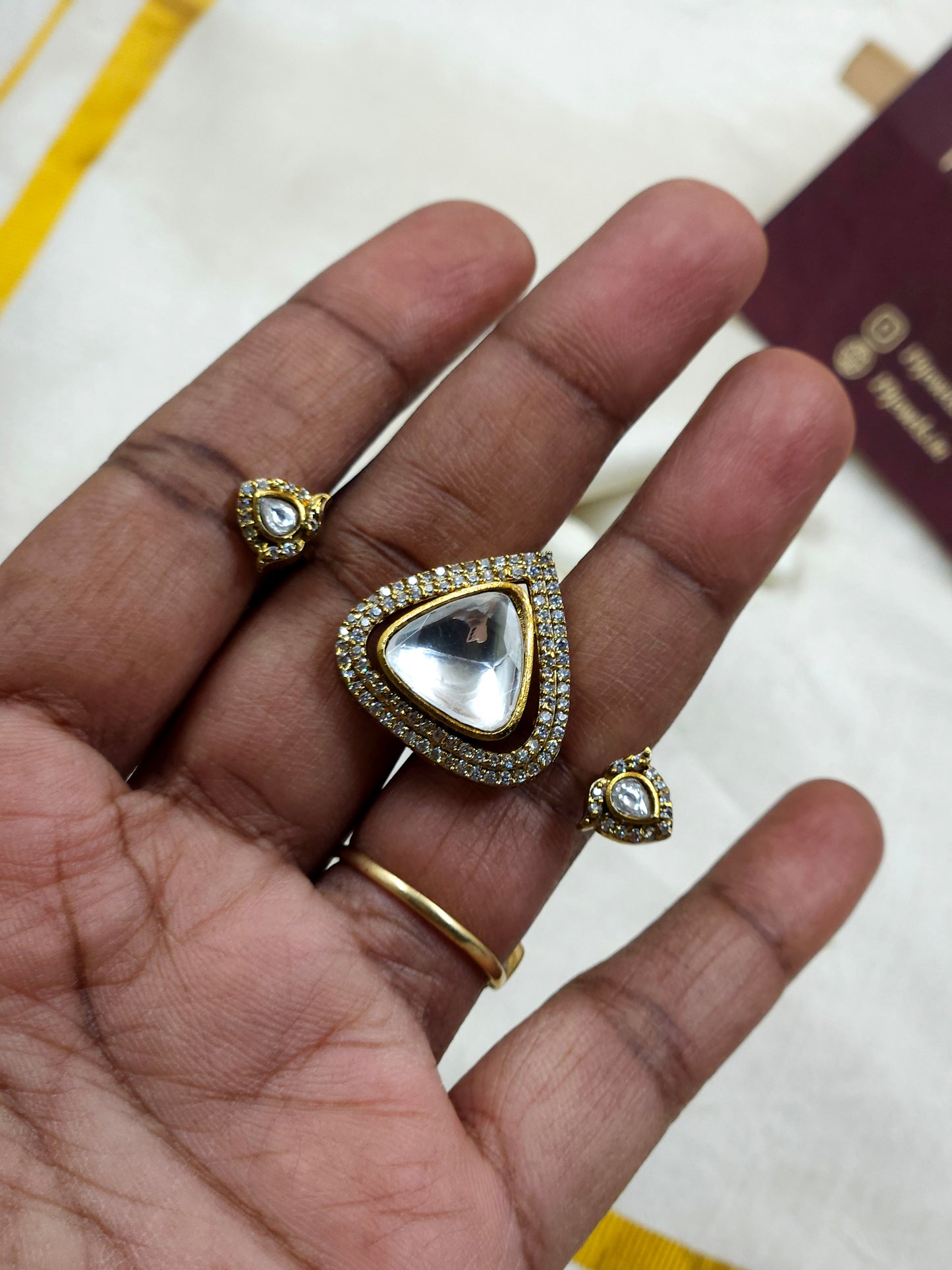 Kundan Finger ring Fg054-J3