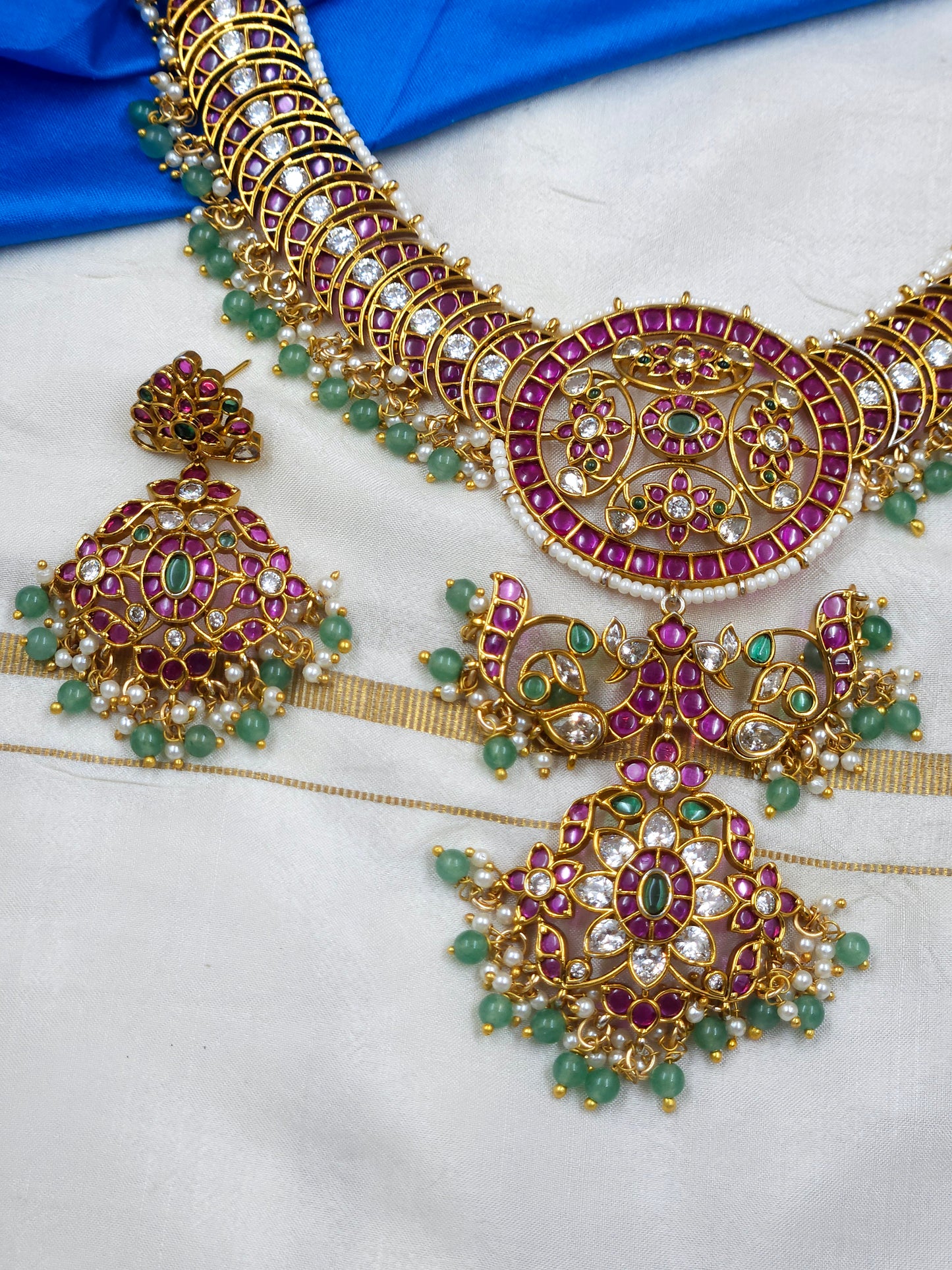 Ruby bloom temple Neckalce N1624
