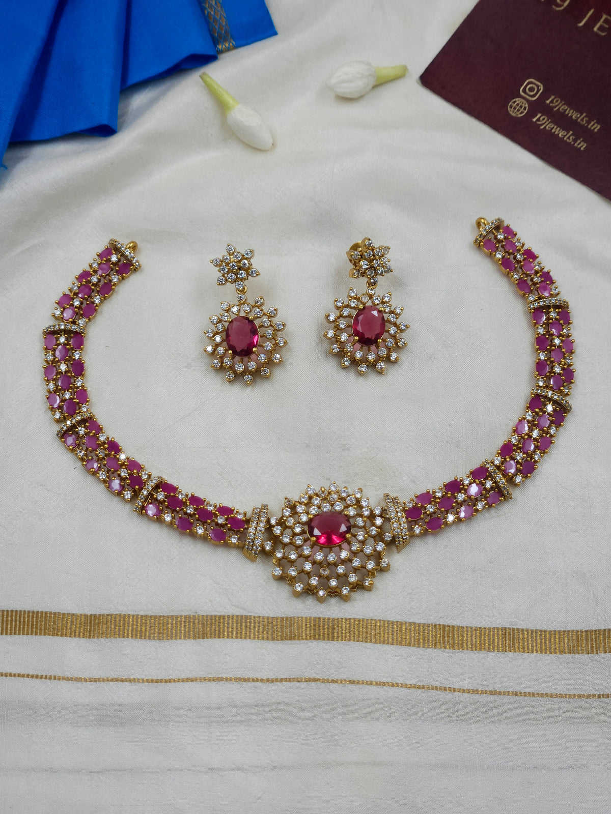 Cz ruby Necklace N1664
