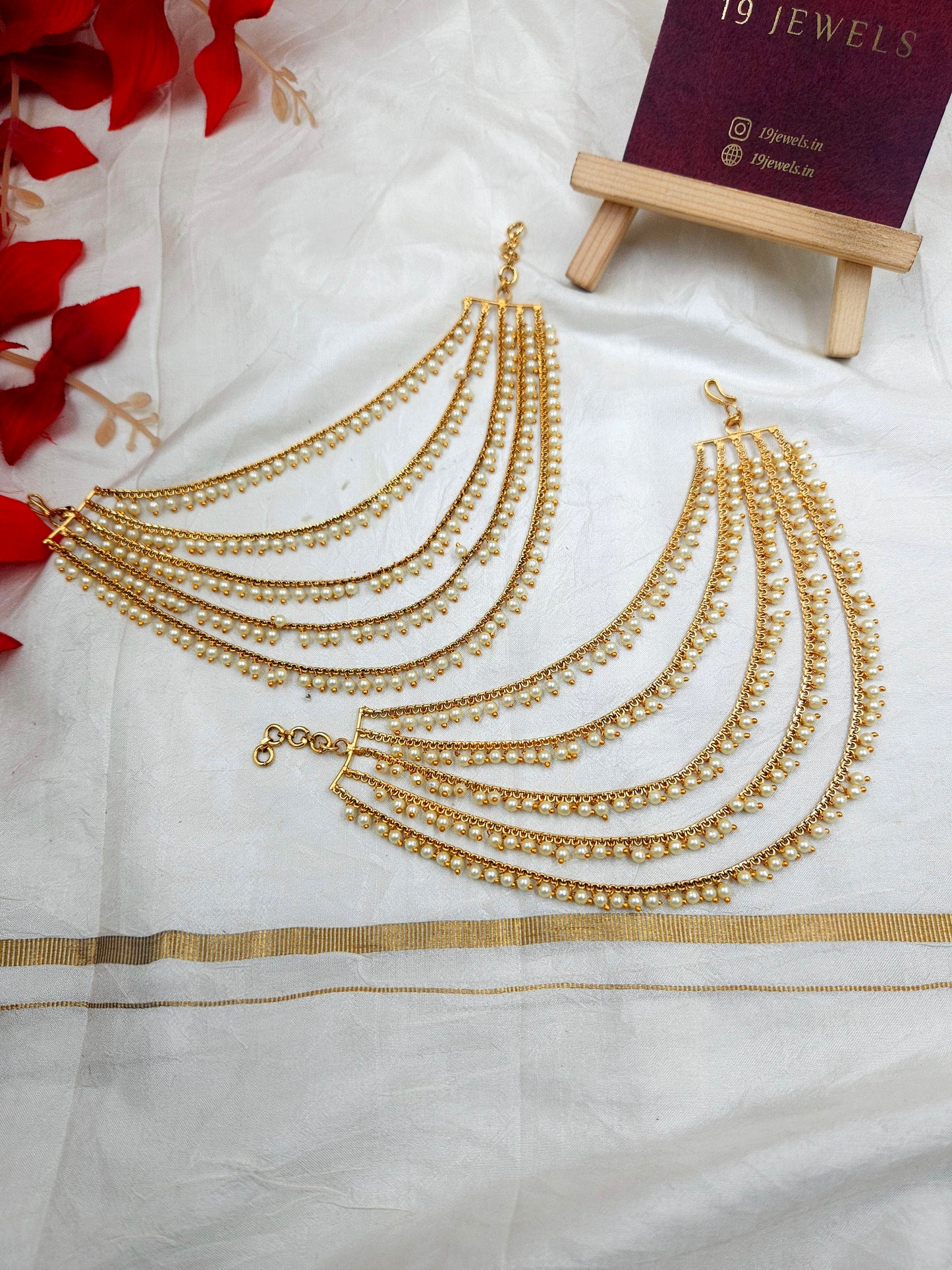 5layer pearl earchain Ea063