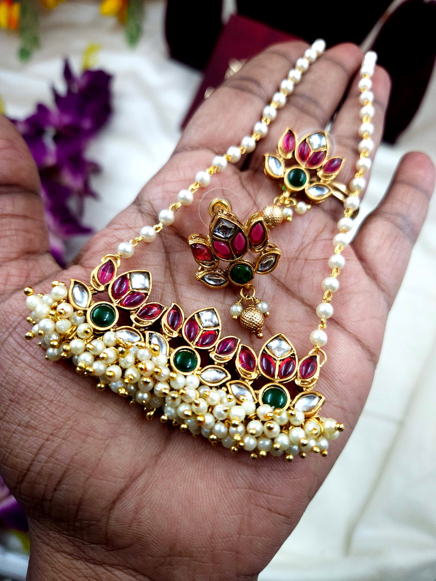 Lotus pearl mala N650