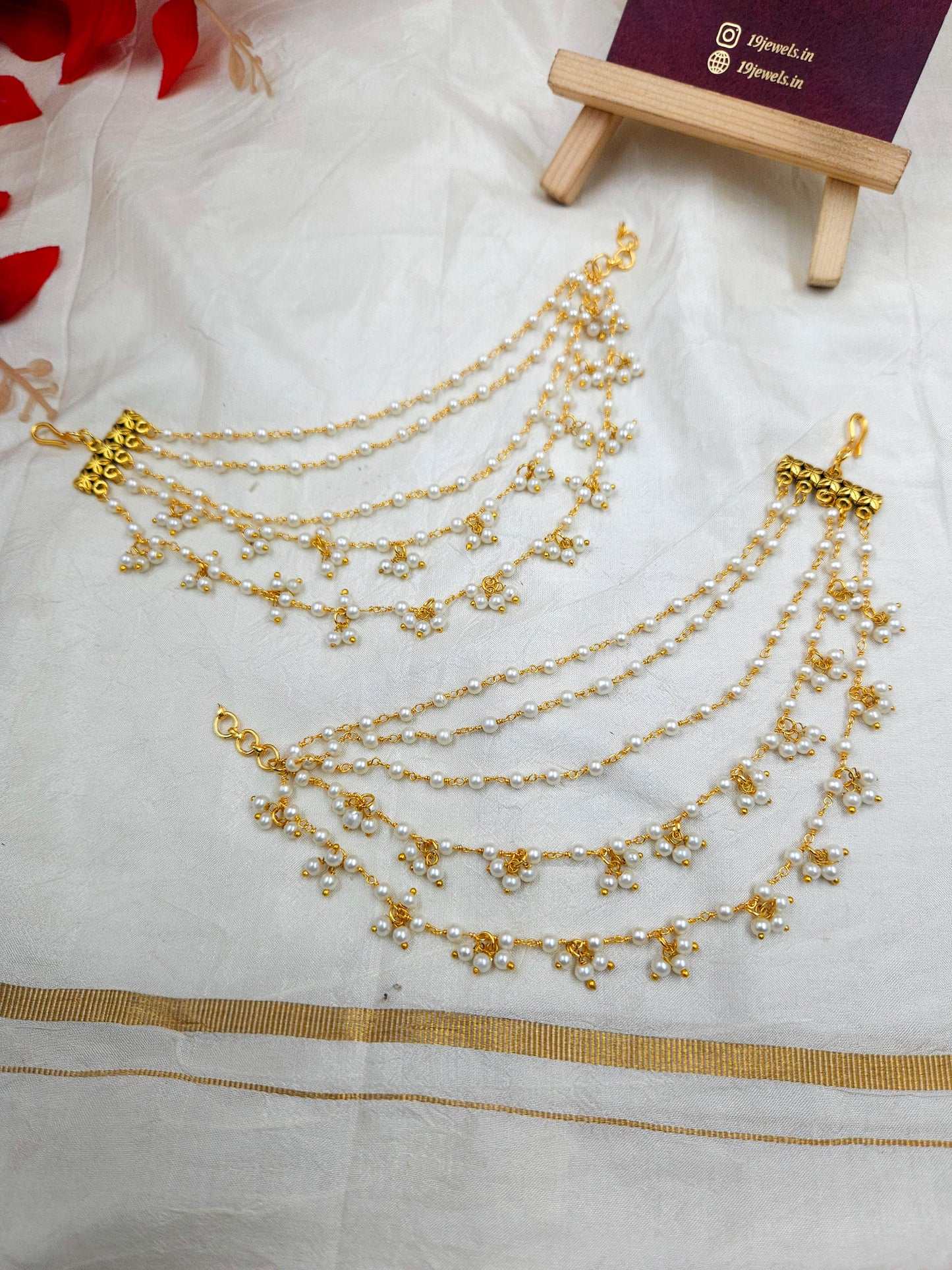 Pearl earchain Ea060