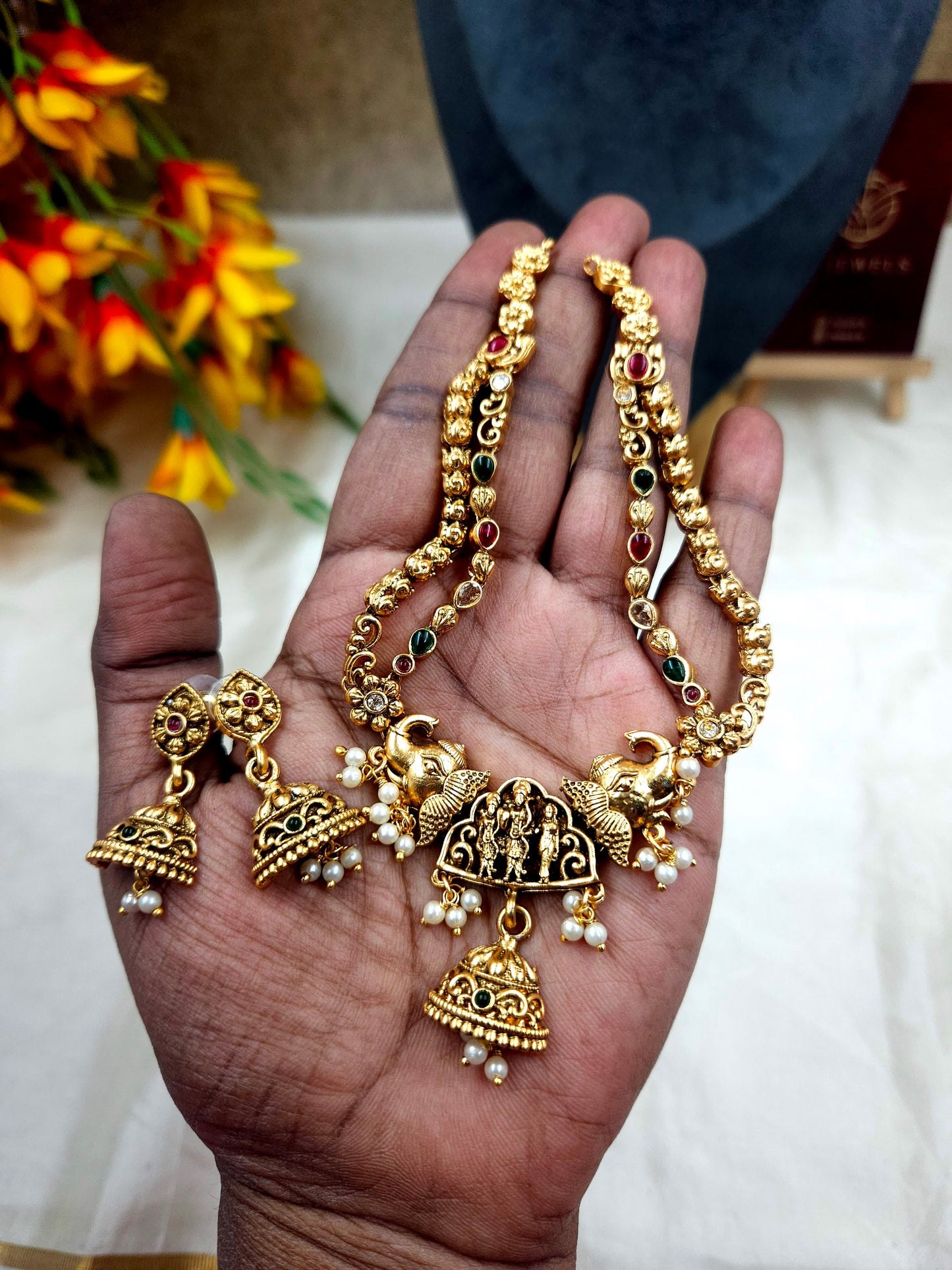 2layer navarathna necklace N863