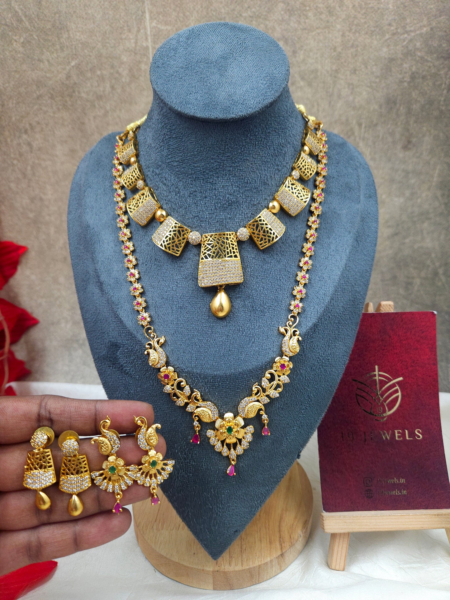 Premium cz necklace haram N1025