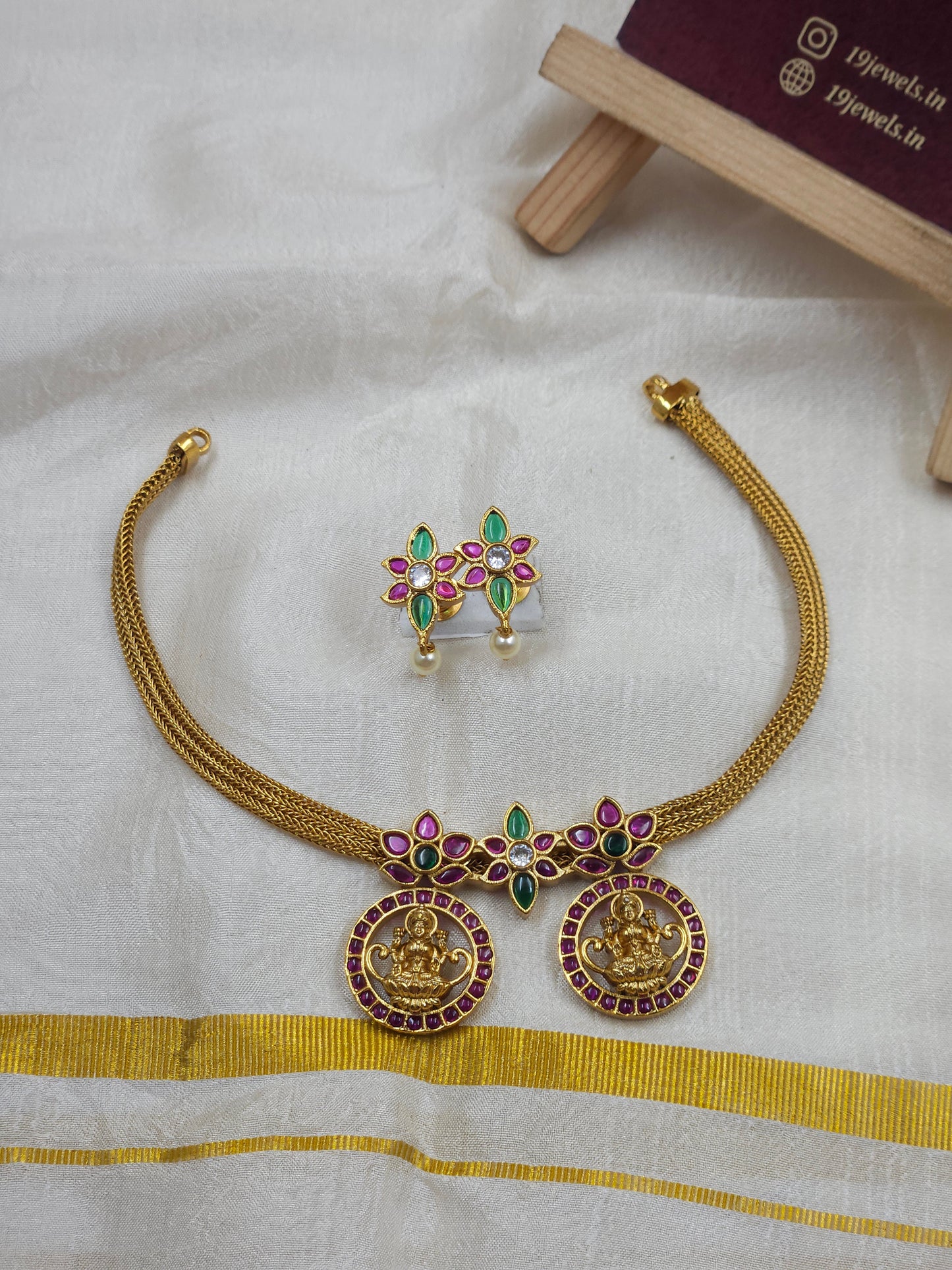 Mangal choker necklace set n423