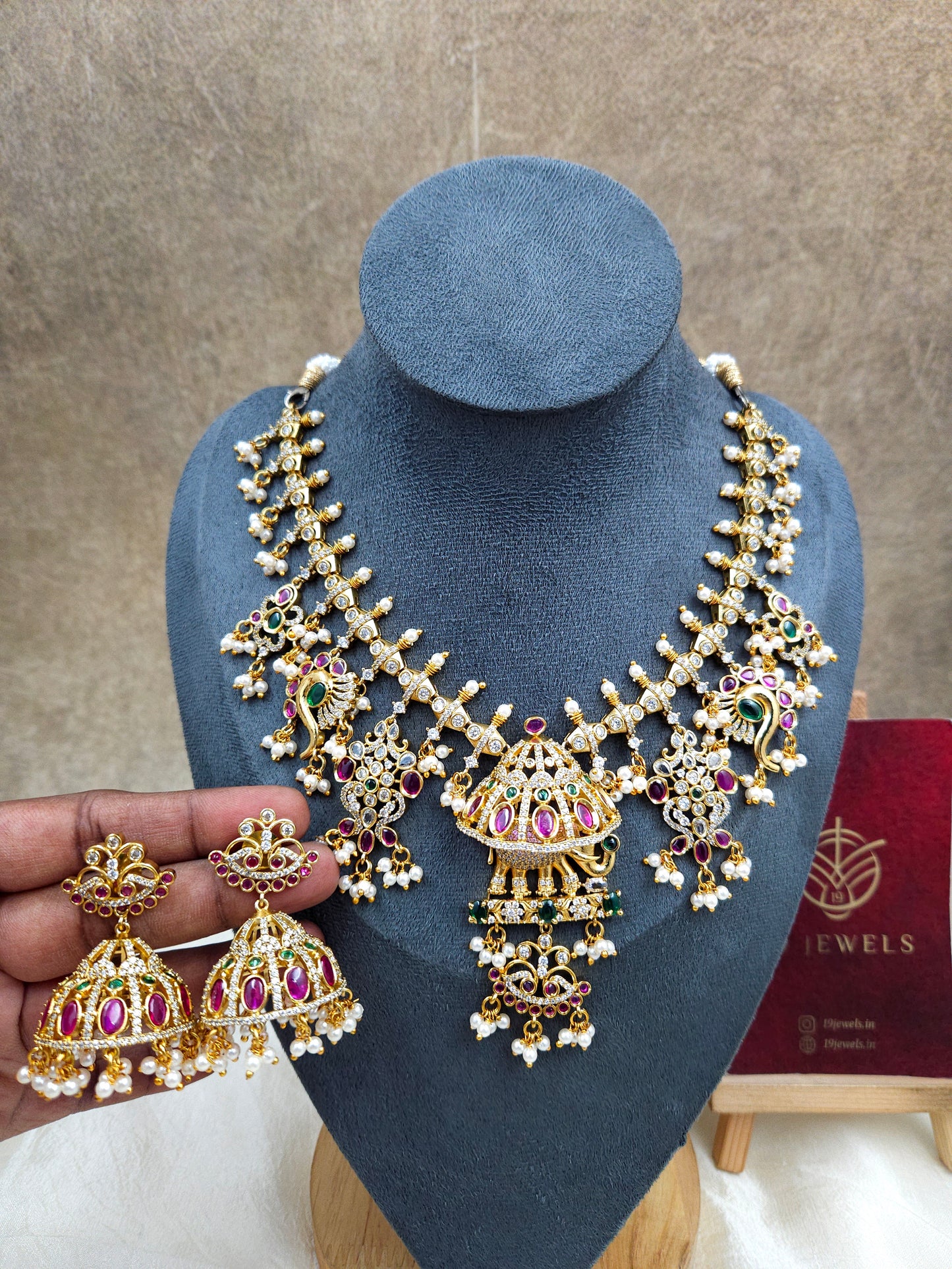 Chandrika Mayura royal gutapussalu necklace N1261