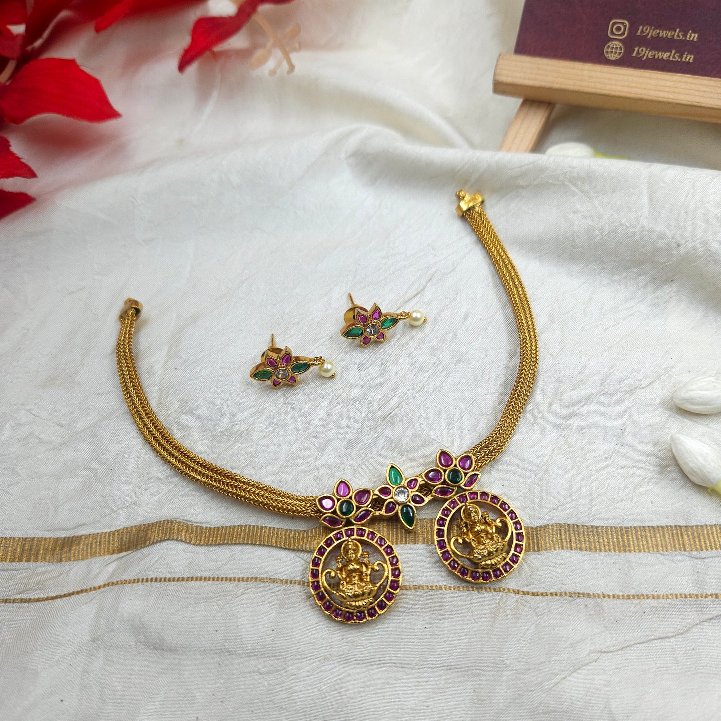 Mangal choker necklace set n423