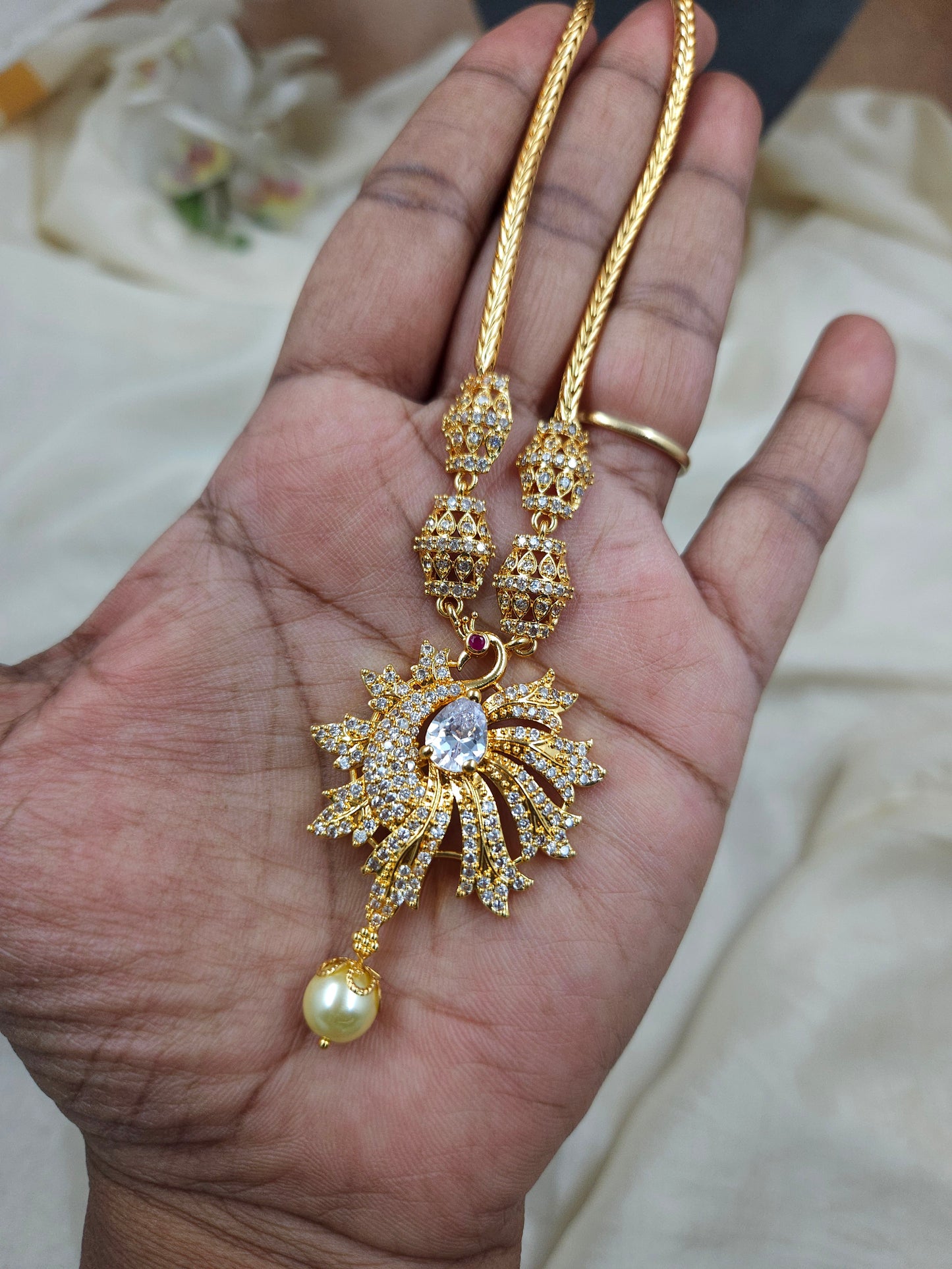Peacock necklace N1496-B1