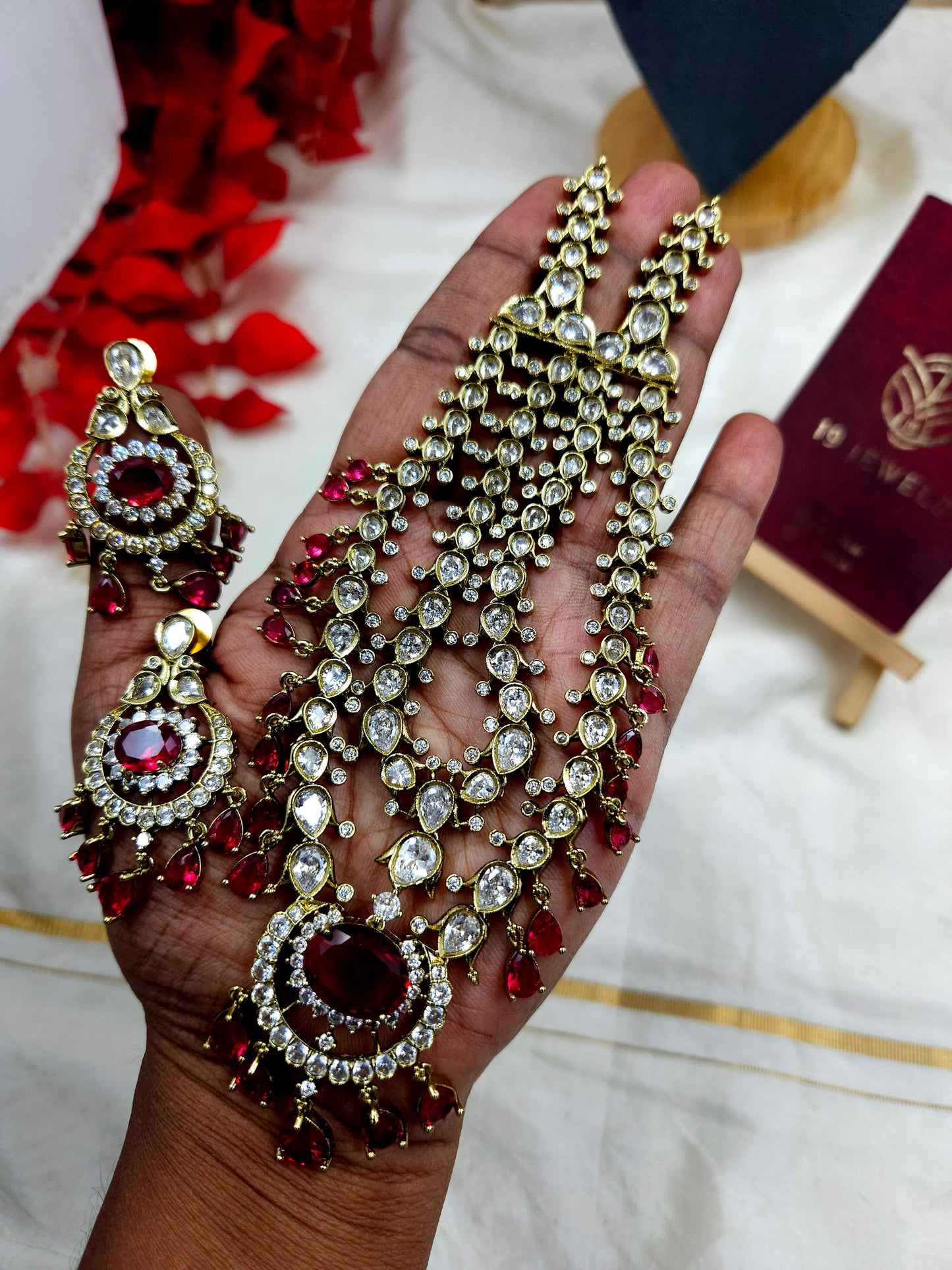 Premium stone 2 step necklace N901