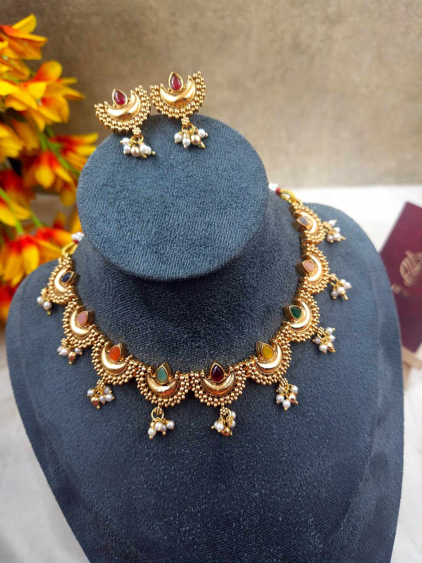 Multi colour stone necklace N914