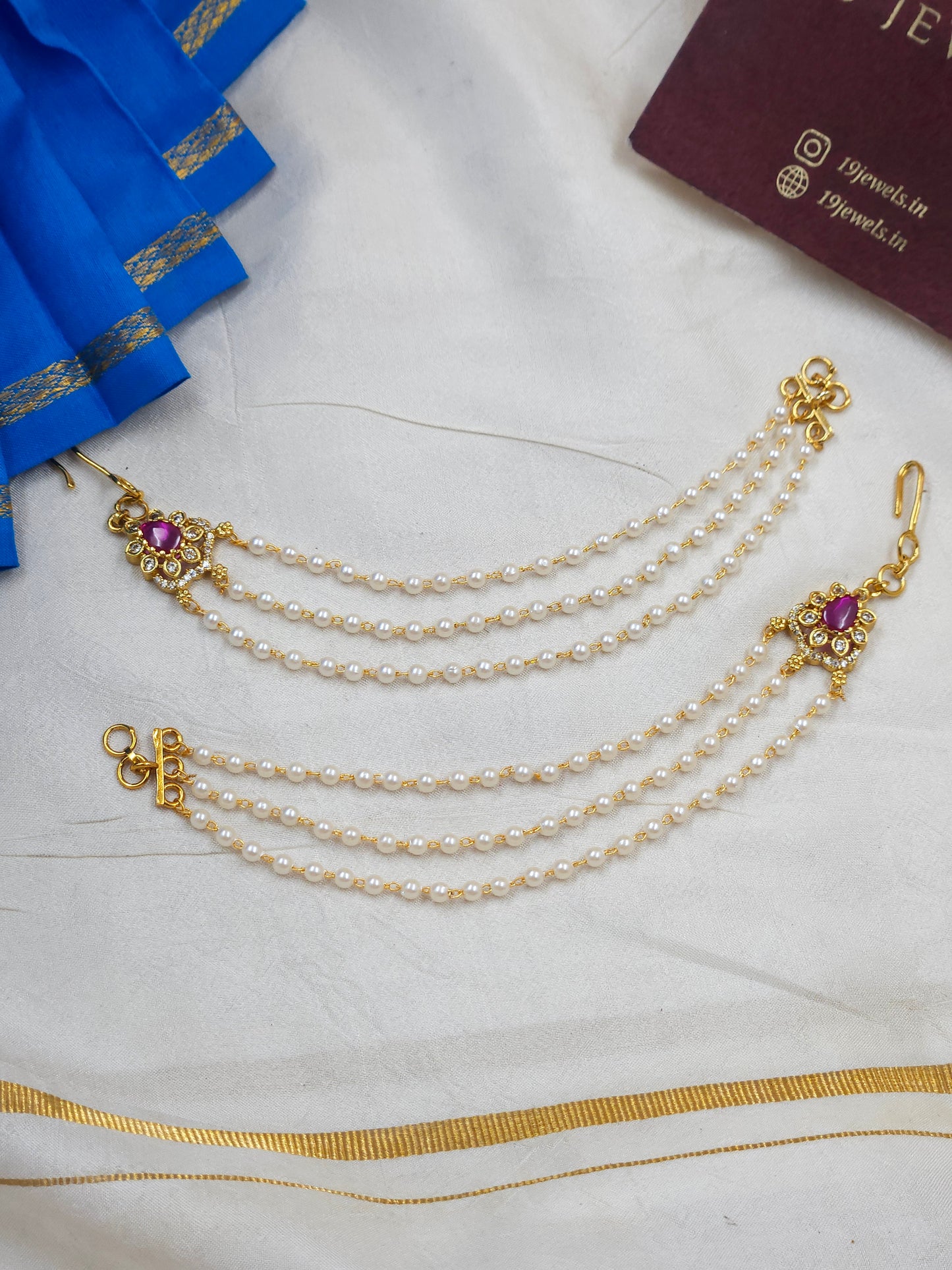 Pearl fancy ear chain Ea259