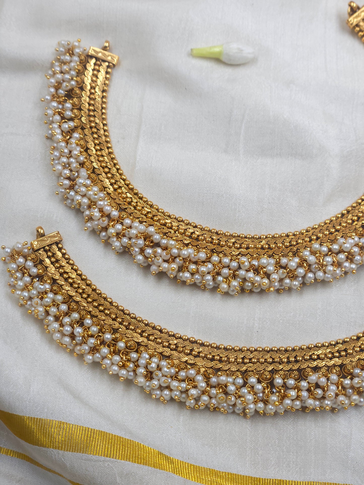 Antique bridal Pearl anklet An079