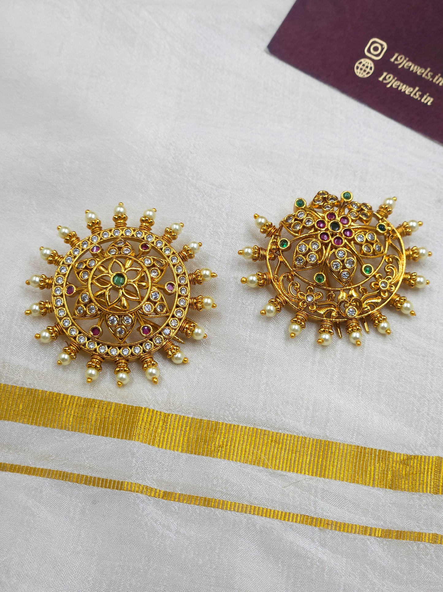 Gold sun & moon Hair choti Hr212