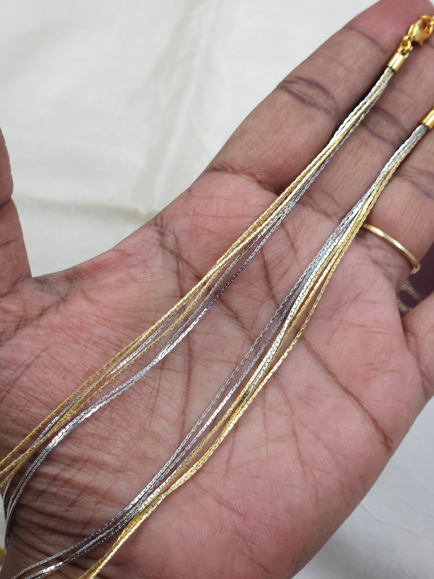 Gold silver Necklace N1506-A8