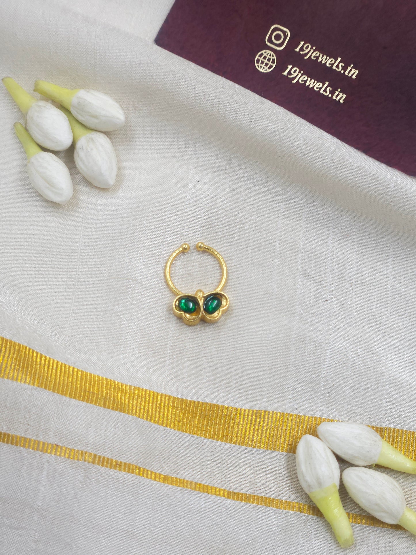 Jadau butterfly nath / septum ring 400-J4