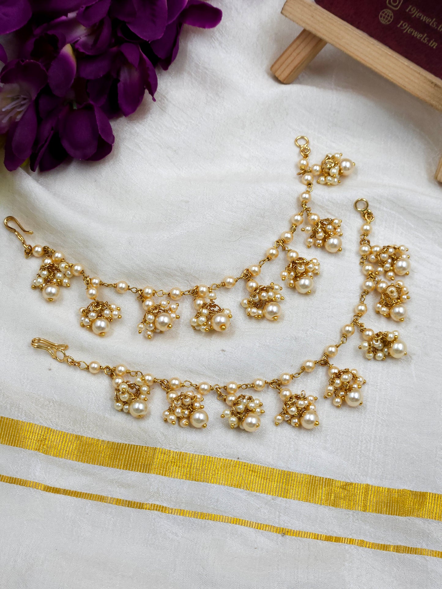 Pearl drop Ear chain Ea116