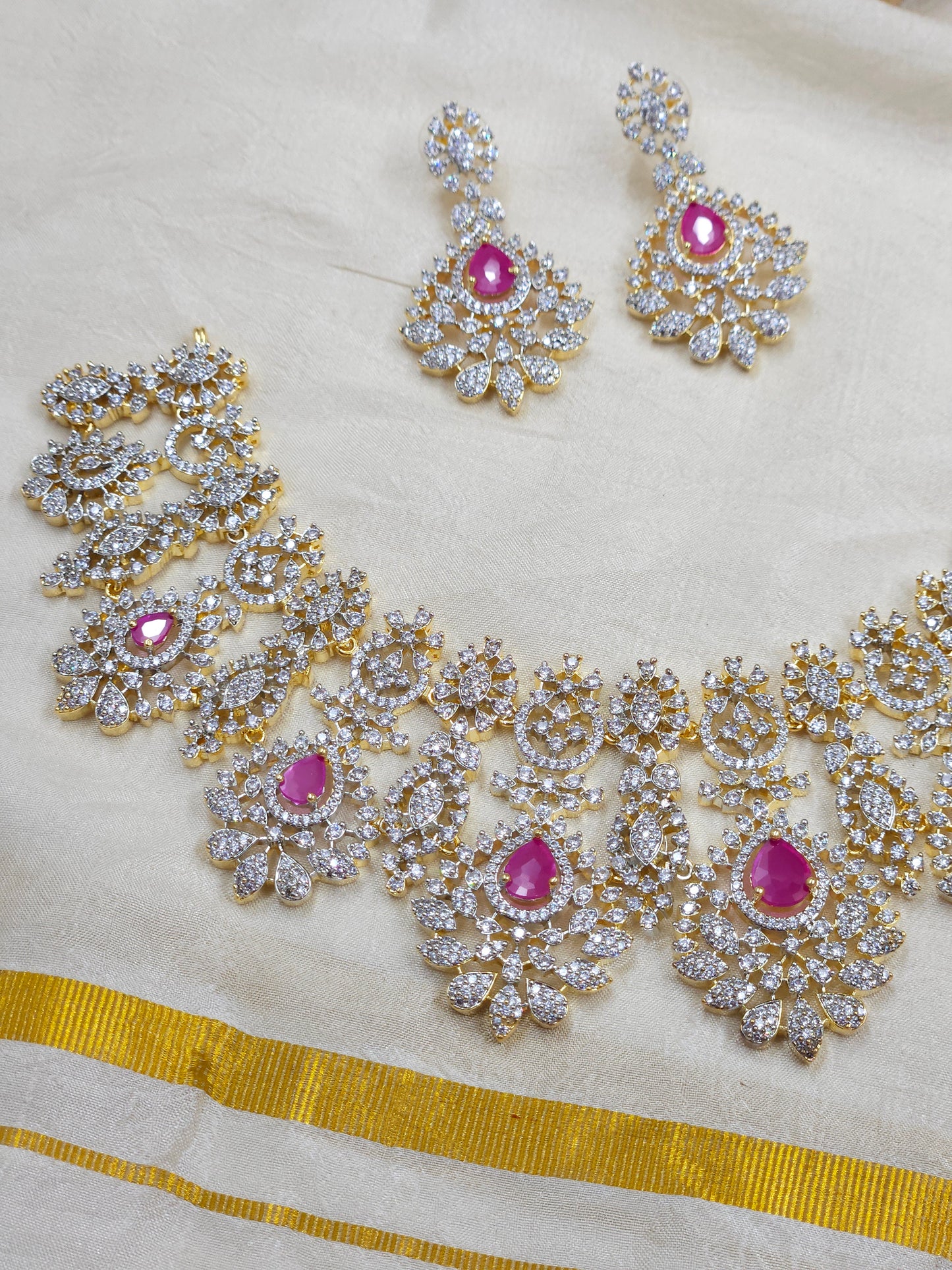 Diamond replica ad bridal necklace N1312-B6