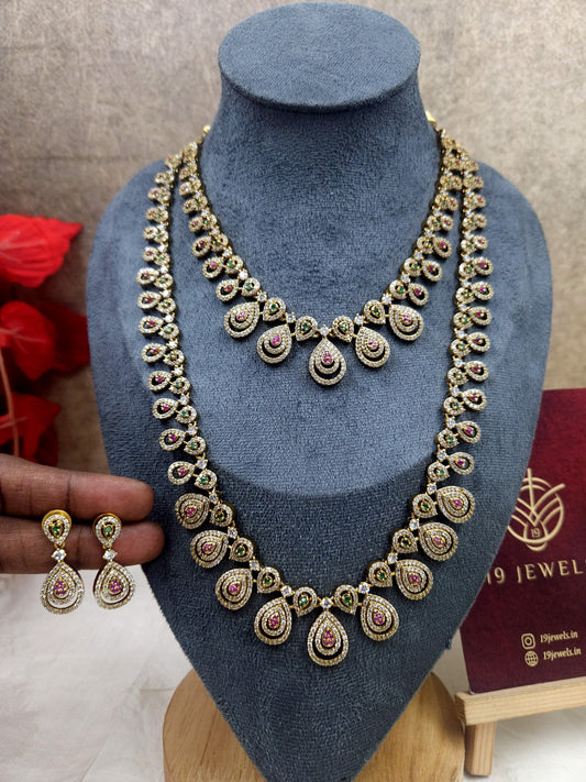 Cz premium necklace haram set N980