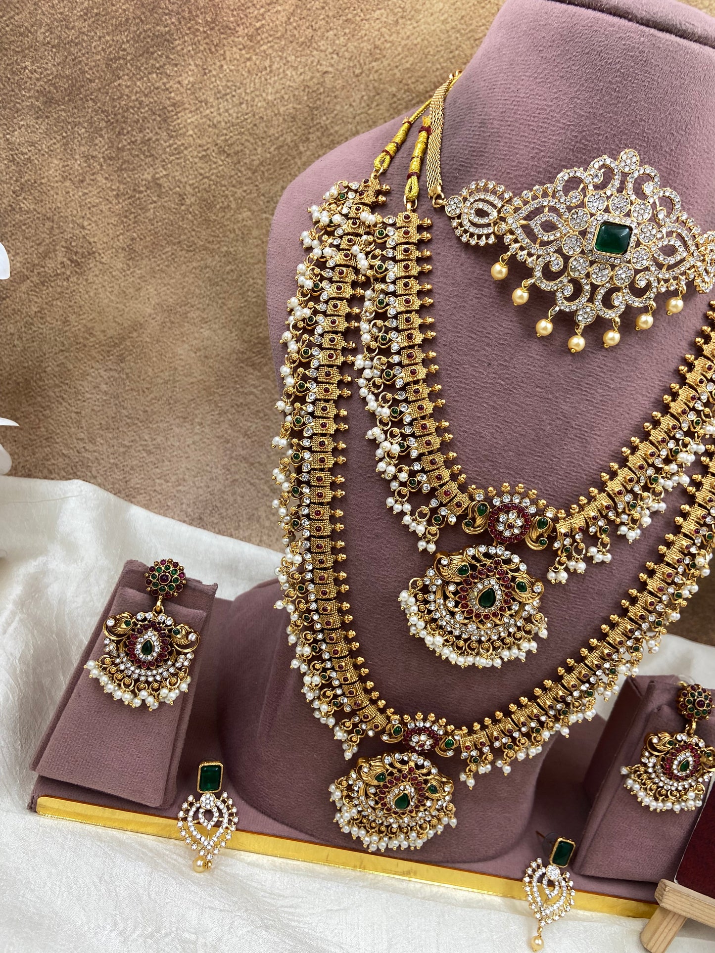 Semi bridal jewellery Sb722-A7-G7