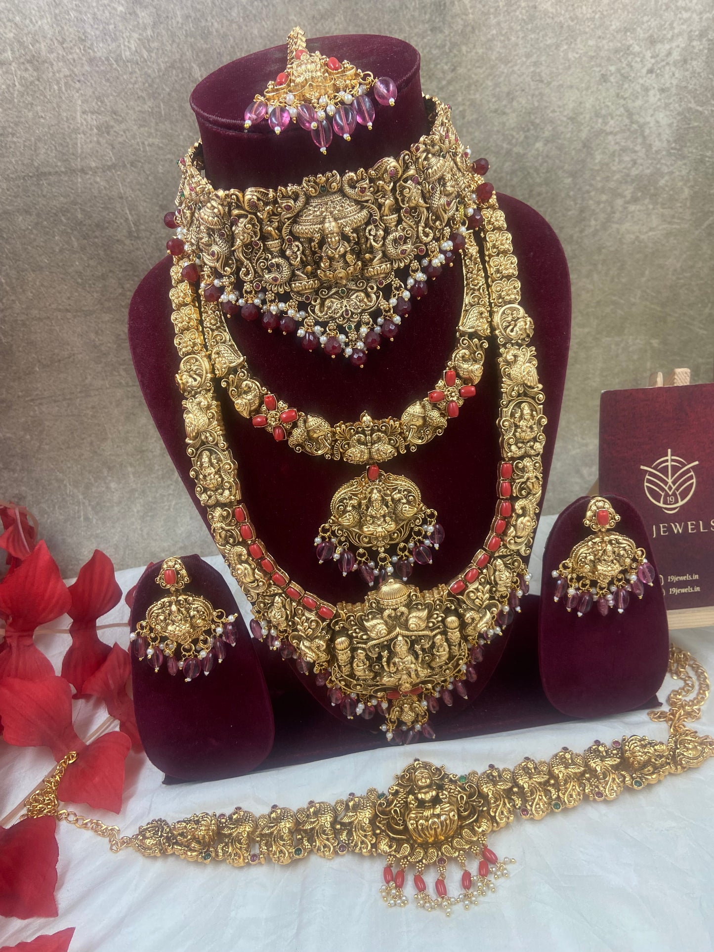 3d coral semi bridal jewellery Sb490