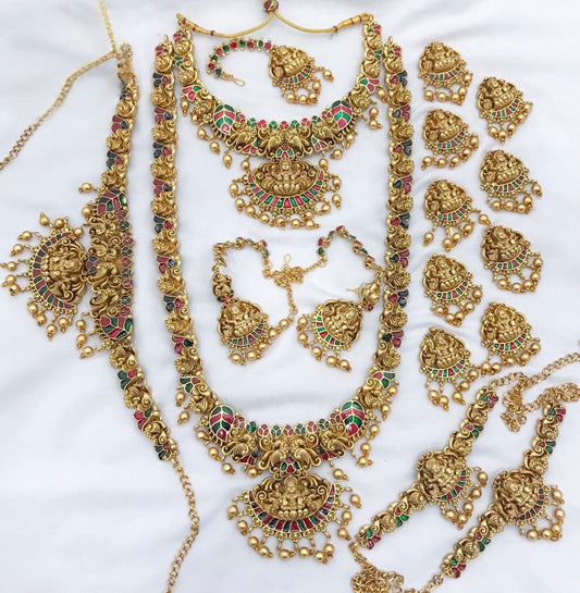 Lakshmi Nakshi enamel full bridal set Br097