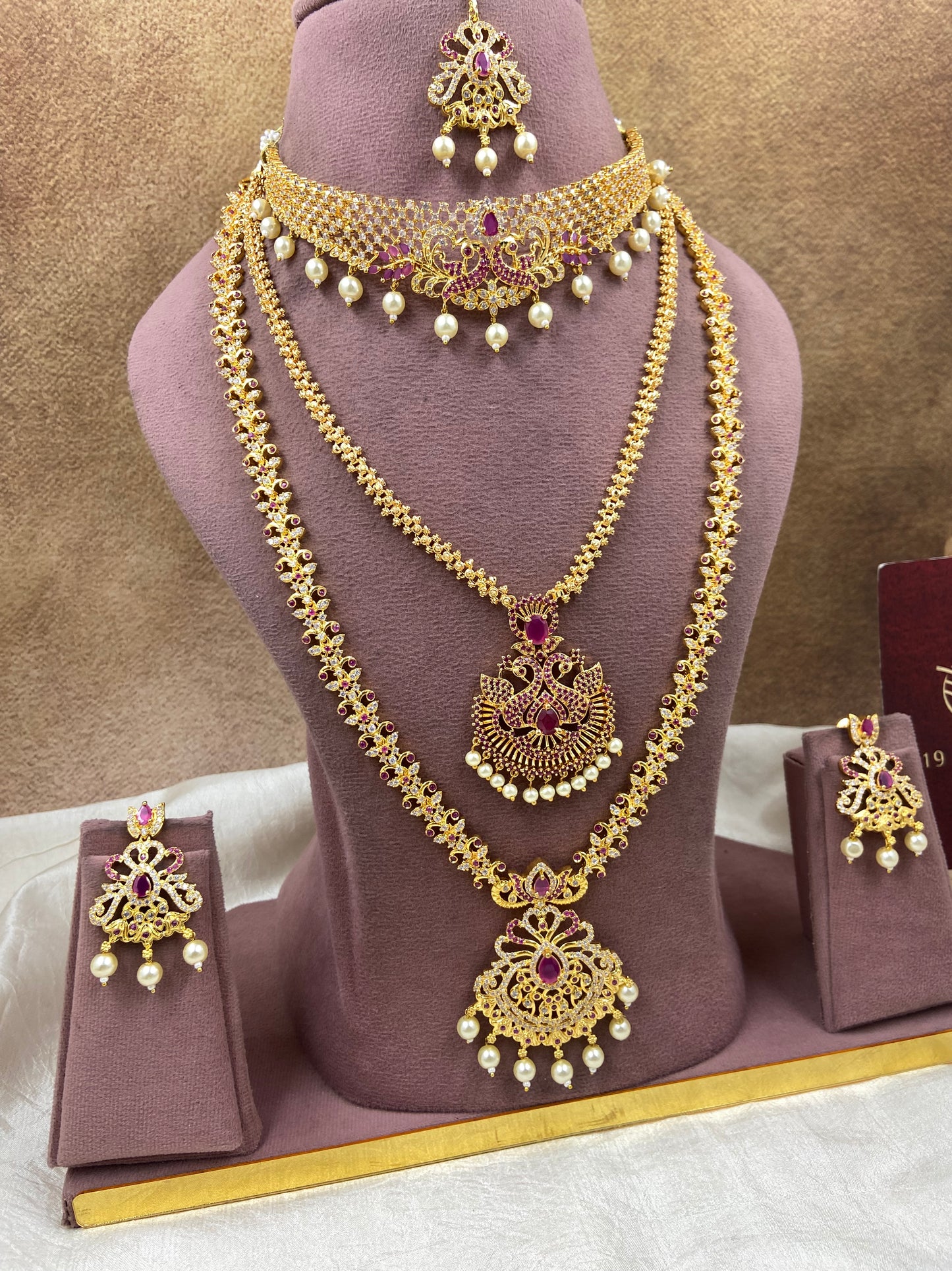 Cz combo necklace haram set Sb730-D17