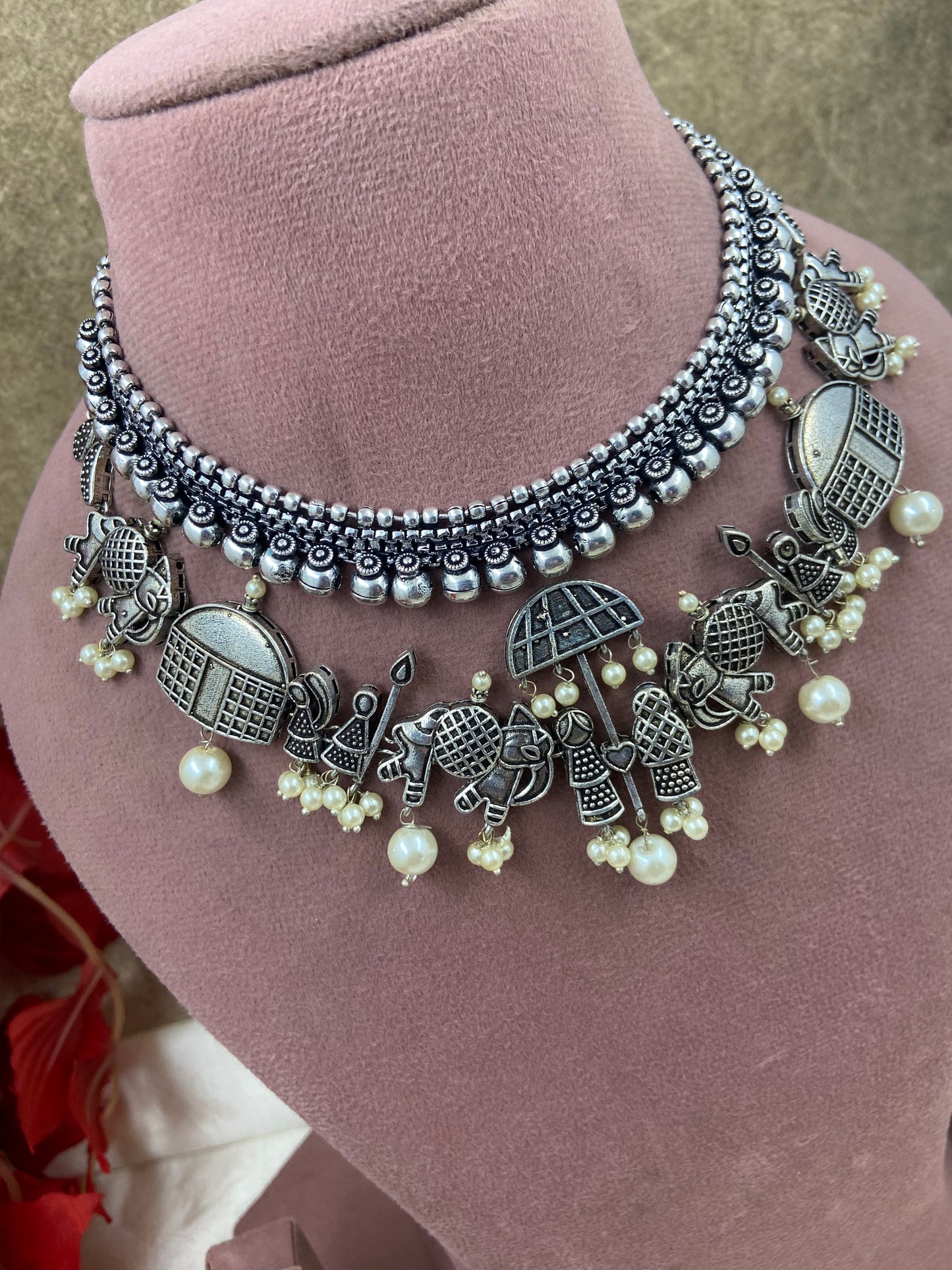 Silver jewellery 2 necklace Ge022