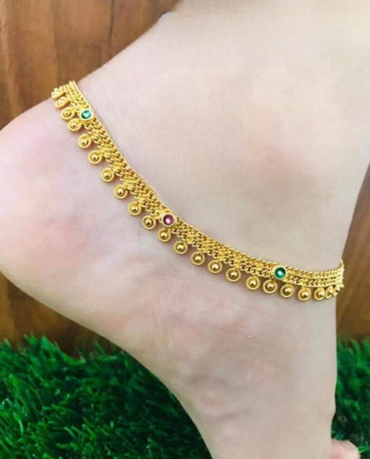 Gold replica anklet An025