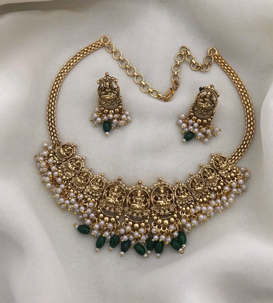 Lakshmi sequence necklace set n 424