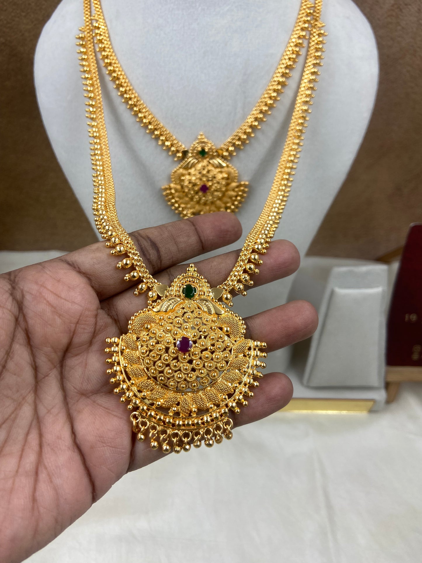 Gold replica combo haram jewellery Sb781-E15