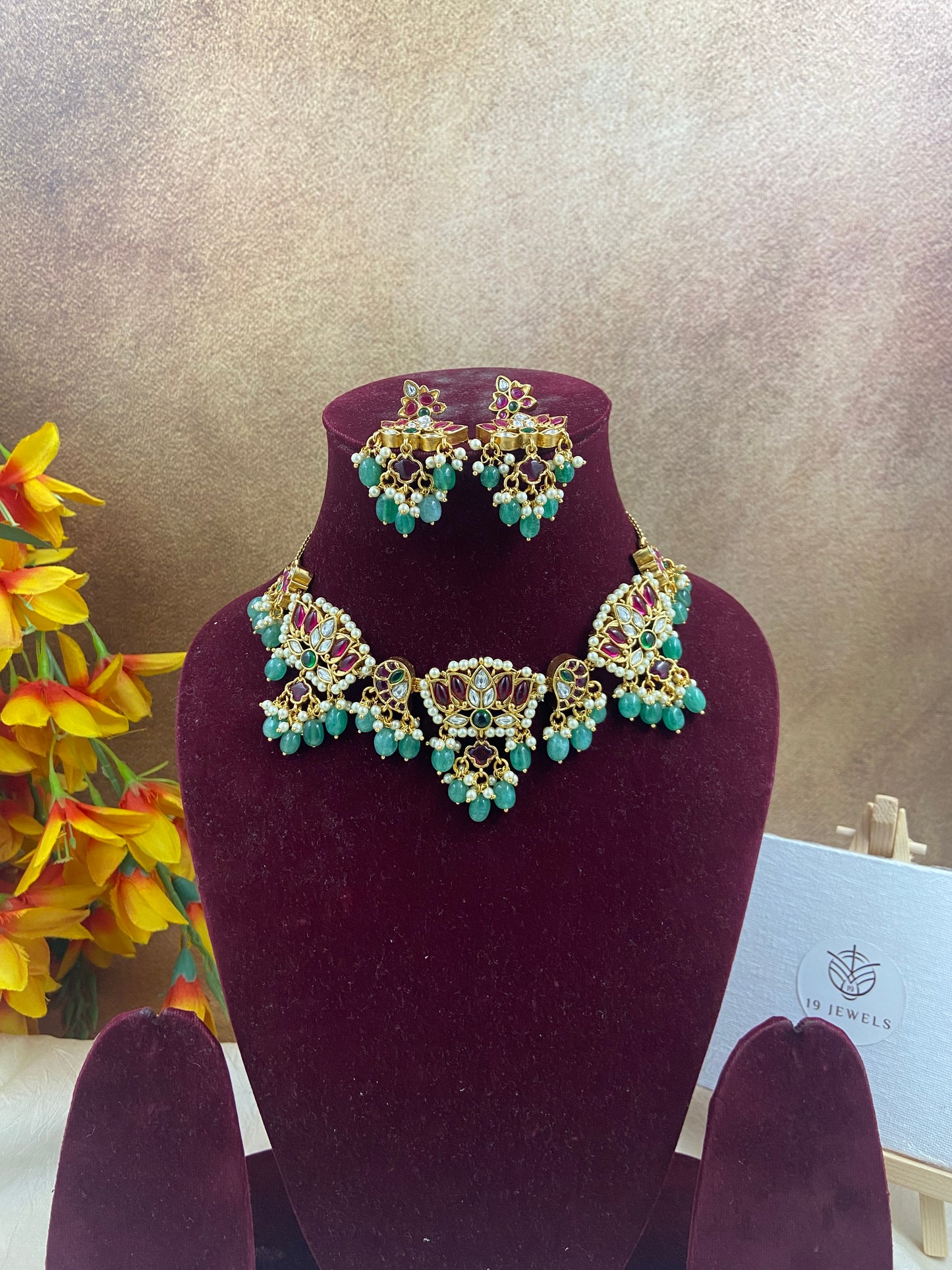 Brass lotus choker N534