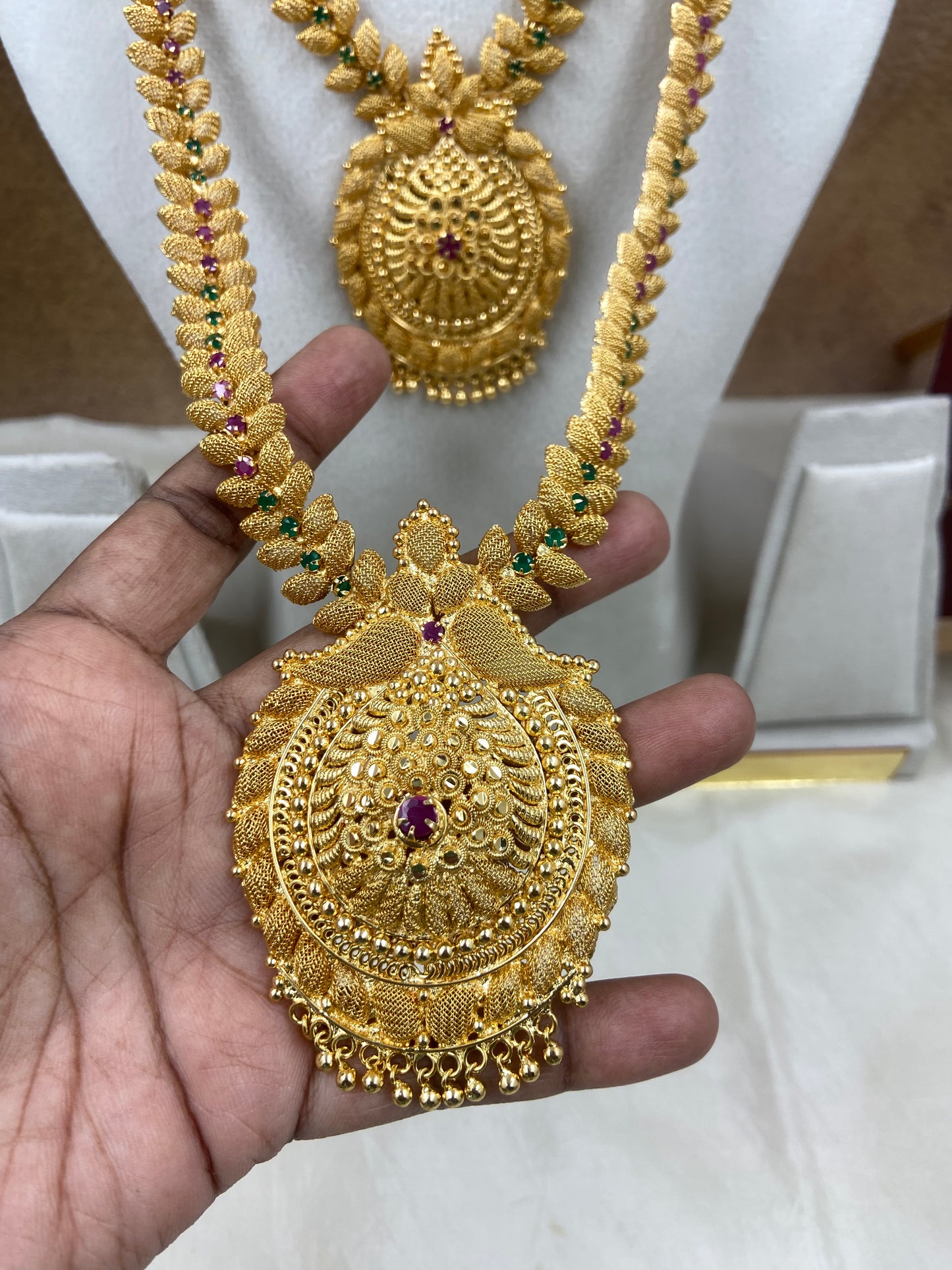 Gold replica combo haram jewellery Sb779-E15